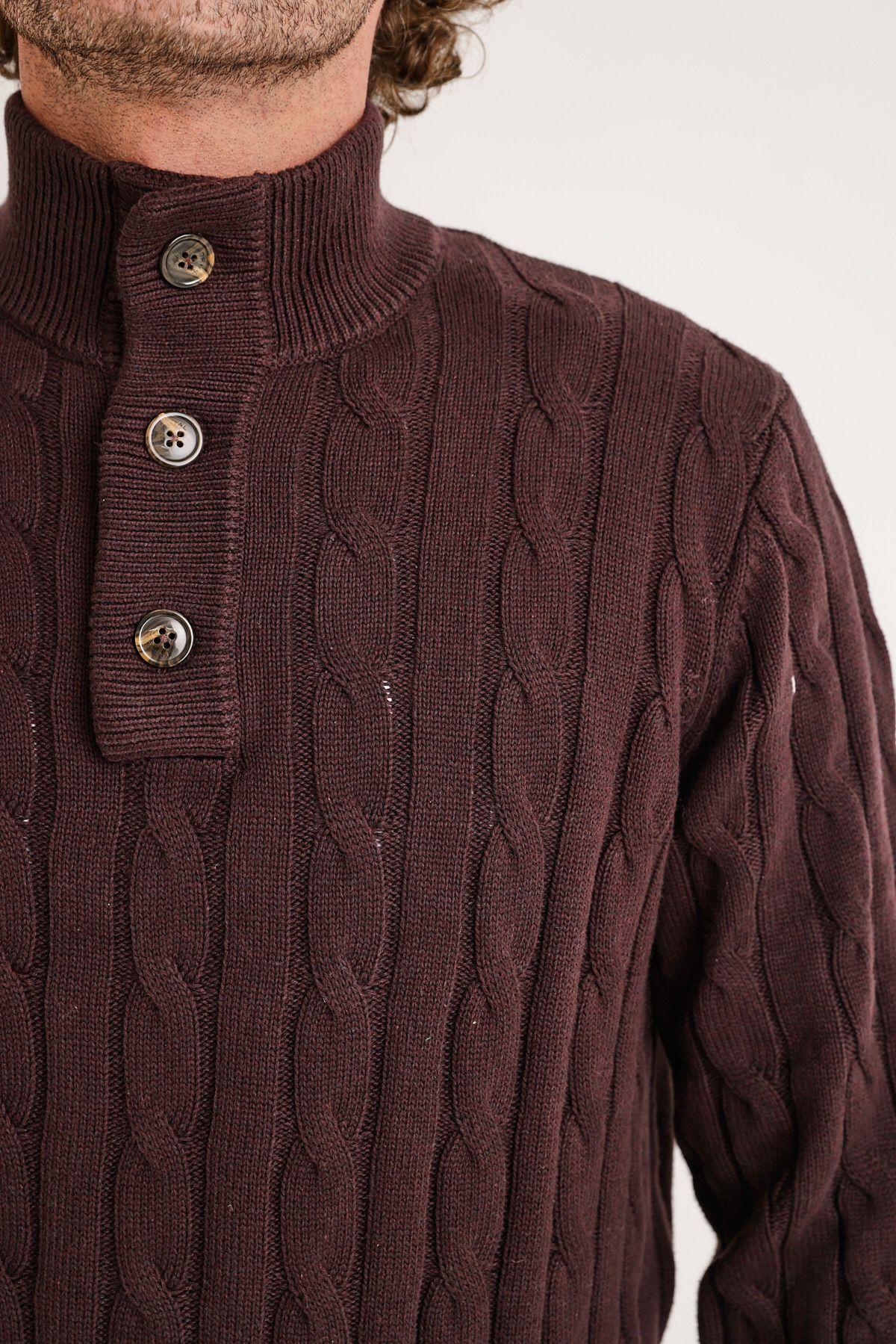 Sweater hombre Pier trenzado café-2