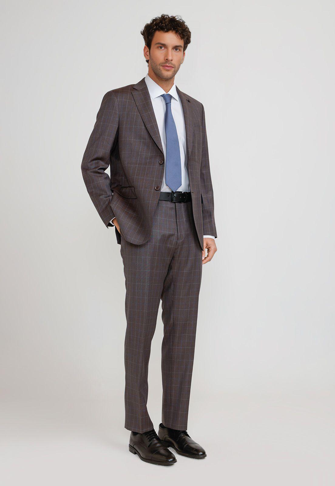 Traje Hombre Formal Executive Café-3