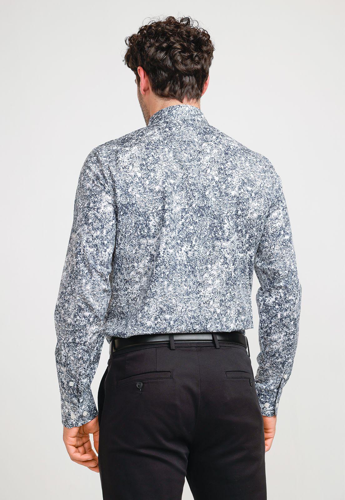 Camisa Hombre Stretch Estampada Taupe-1