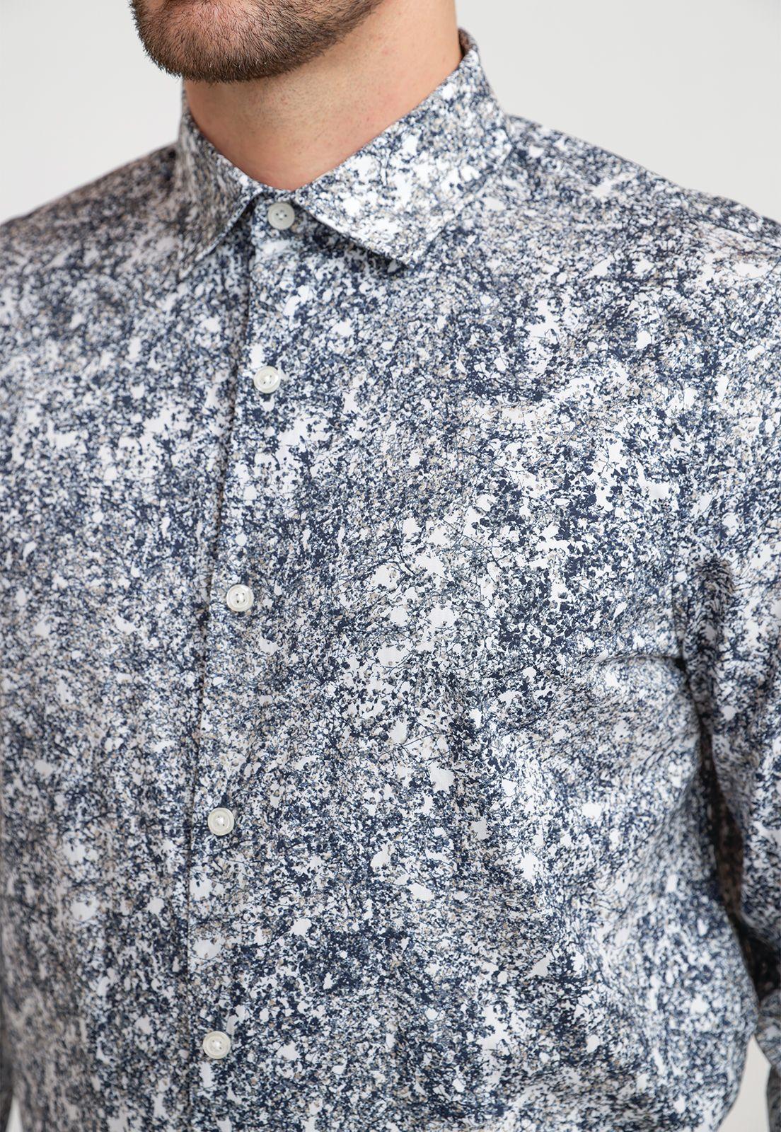 Camisa Hombre Stretch Estampada Taupe-2