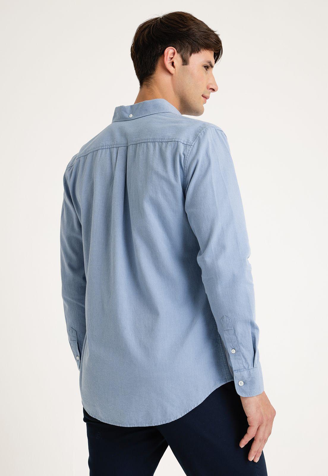 Camisa Hombre Manga Larga Denim Celeste-1
