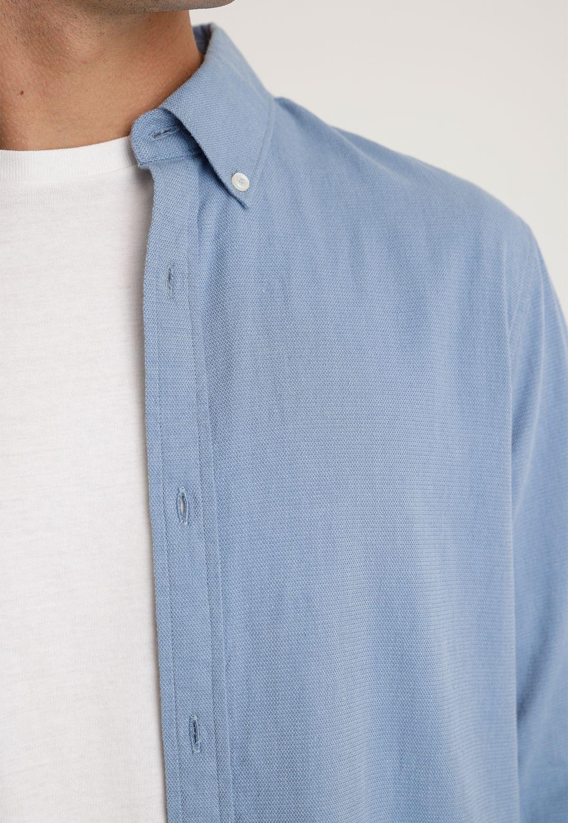 Camisa Hombre Manga Larga Denim Celeste-2