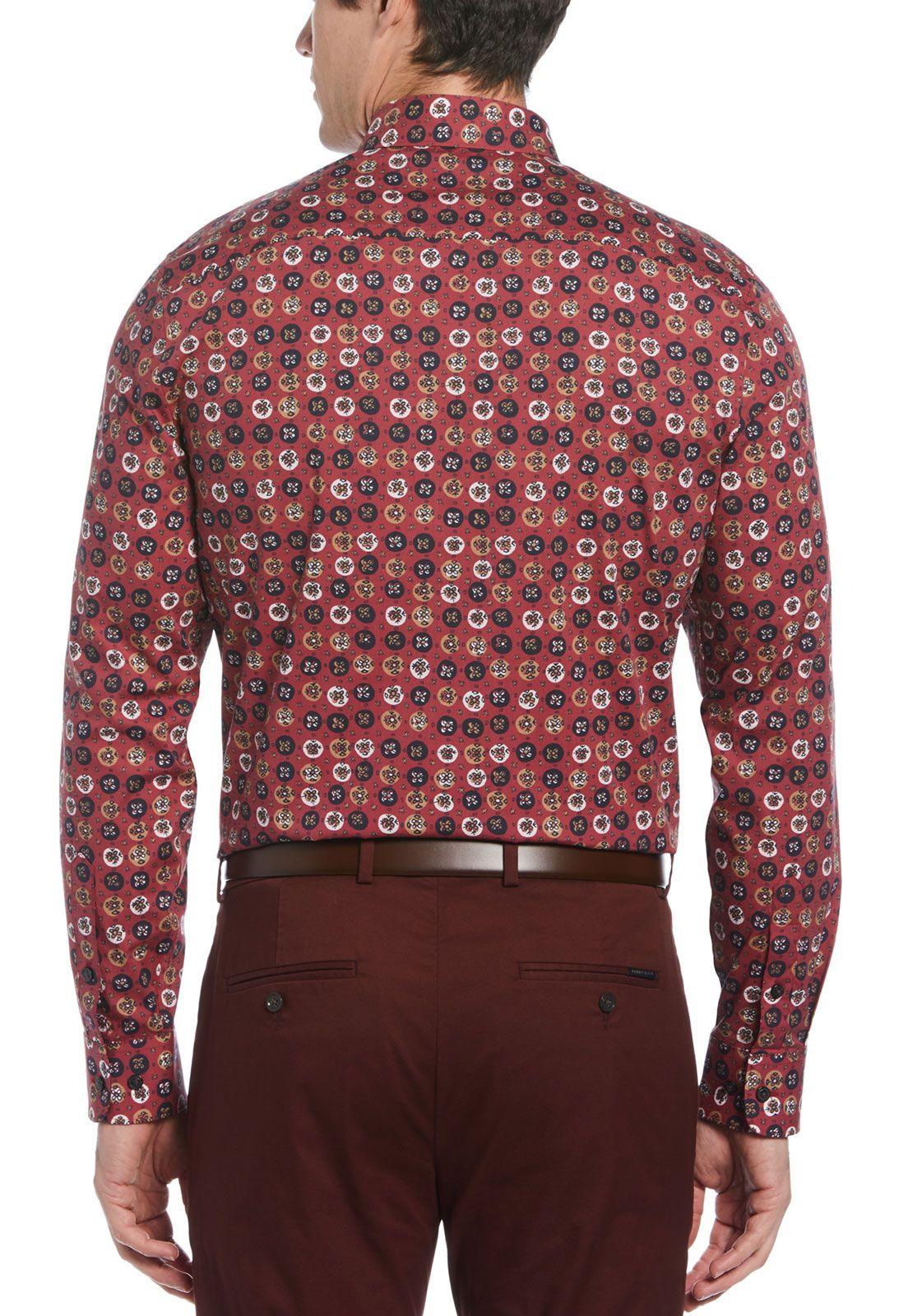 Camisa Casual Estampada Rojo-1