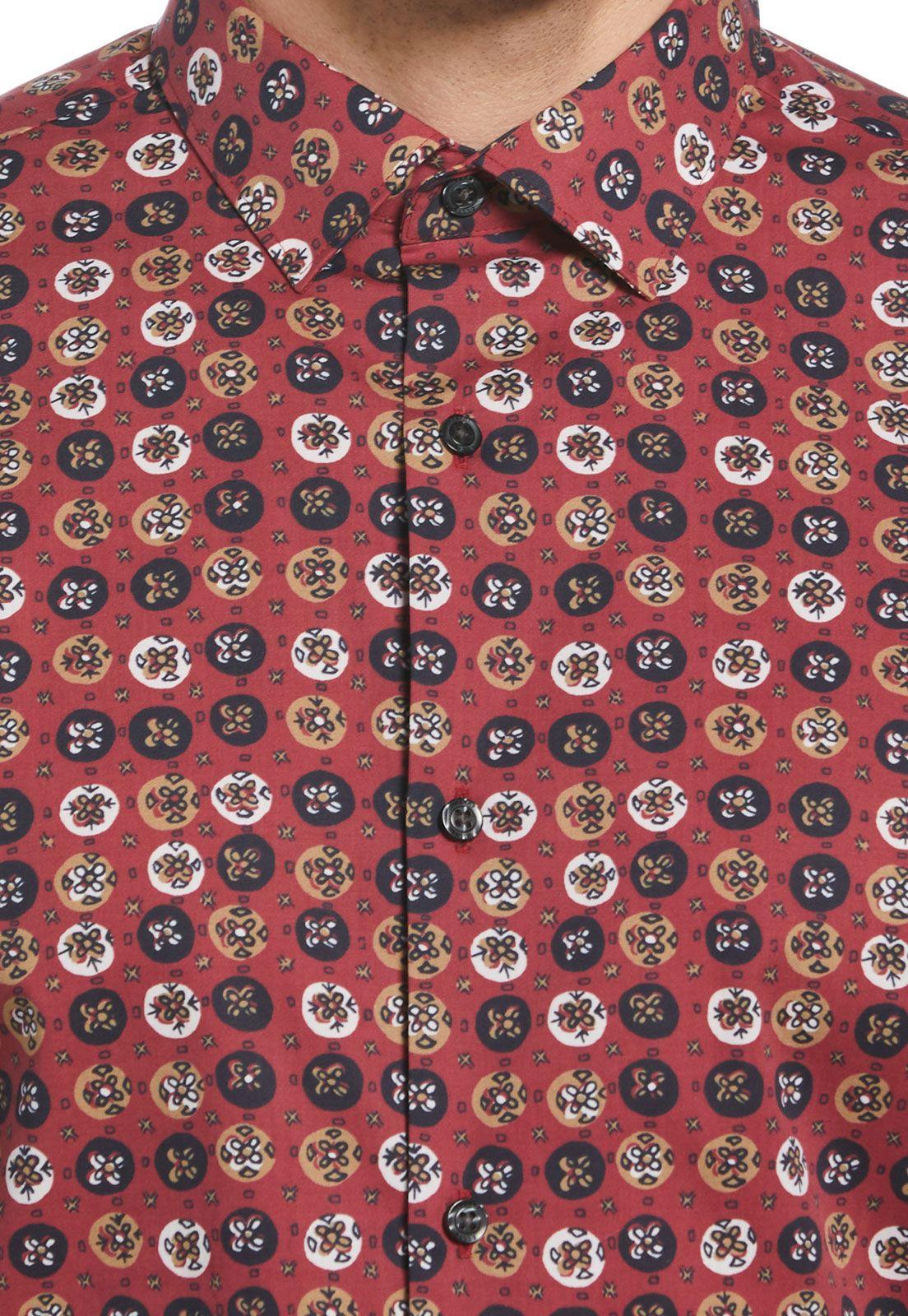 Camisa Casual Estampada Rojo-2