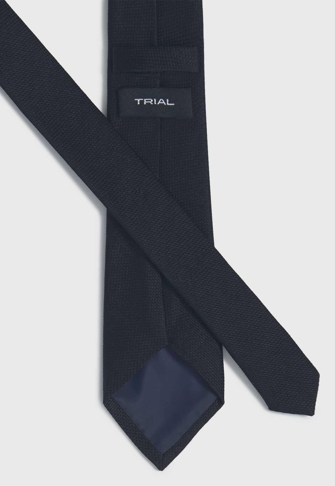 Corbata Formal Hombre Mezcla Seda Algodón Liso Executive Negro-2
