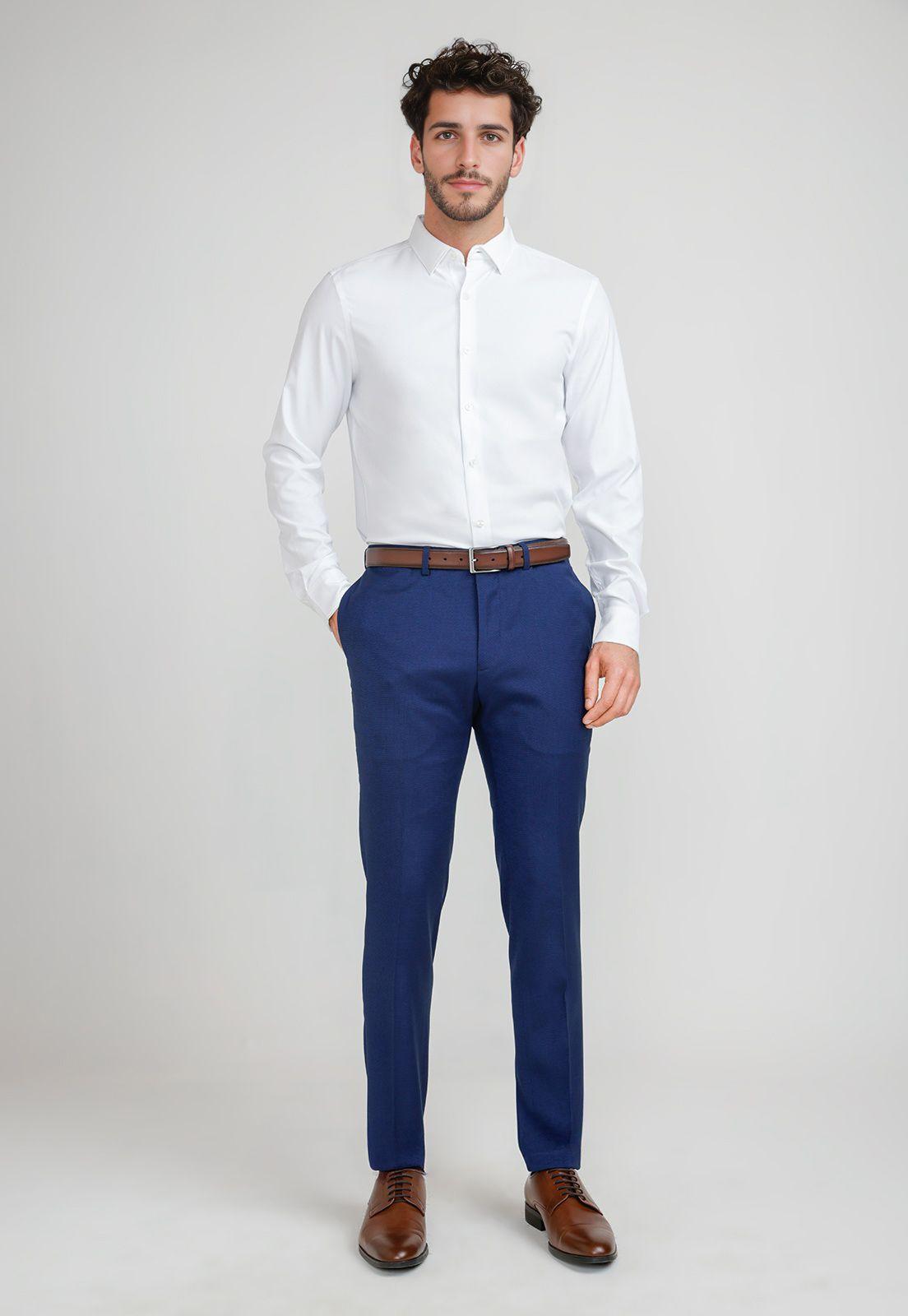 Pantalón Formal Hombre Suit Separate Azul Medio-3