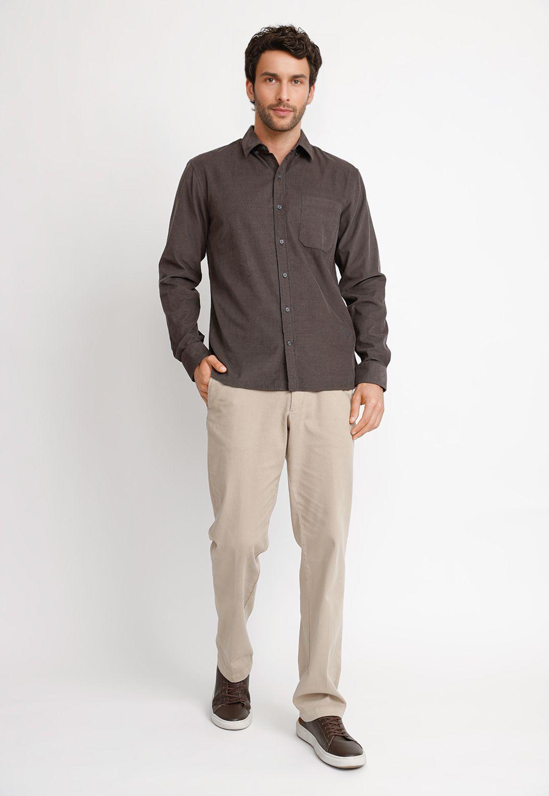 Camisa Cotelé ML Hombre Burgos Gris-3