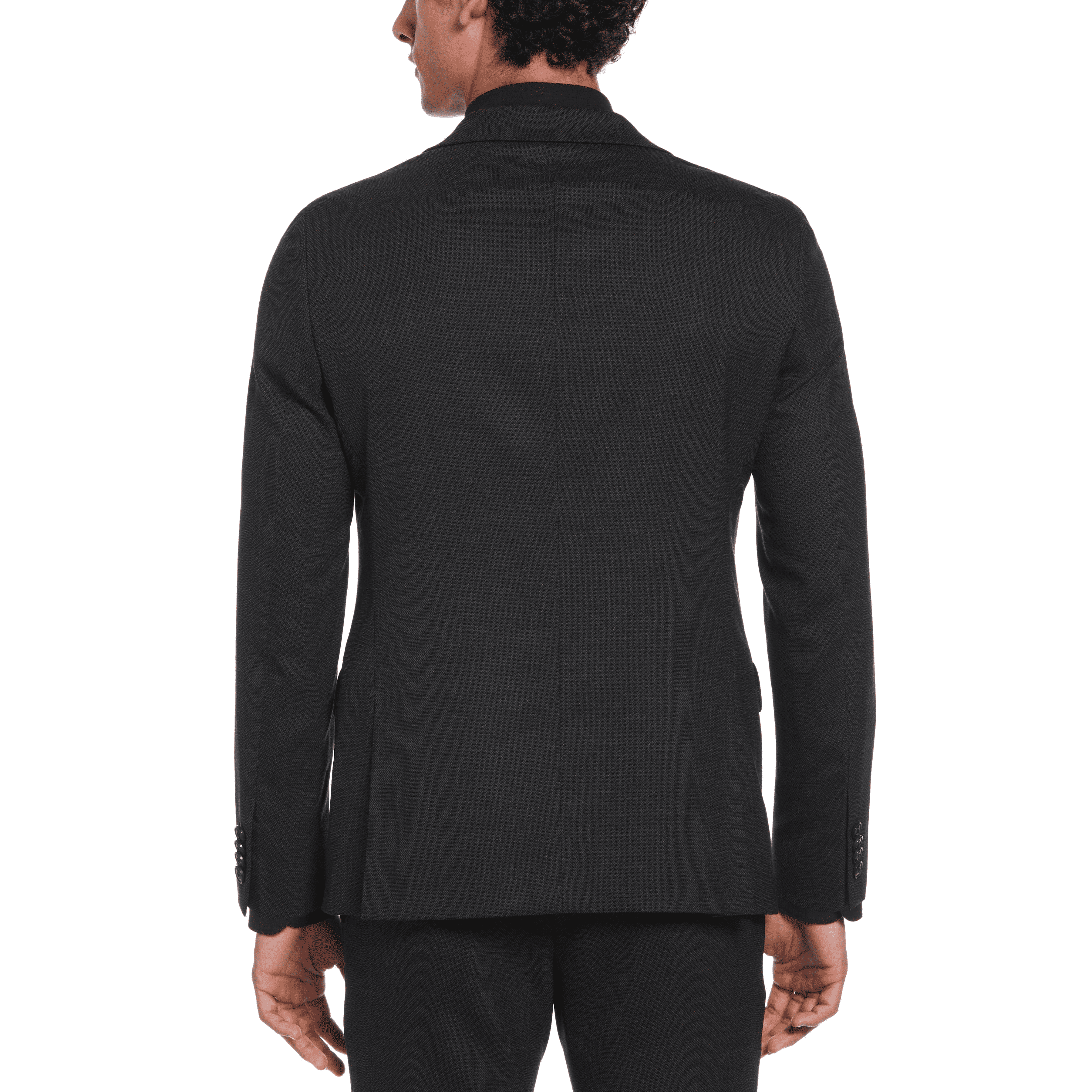 Chaqueta De Hombre Formal Lana Liso Negro-1