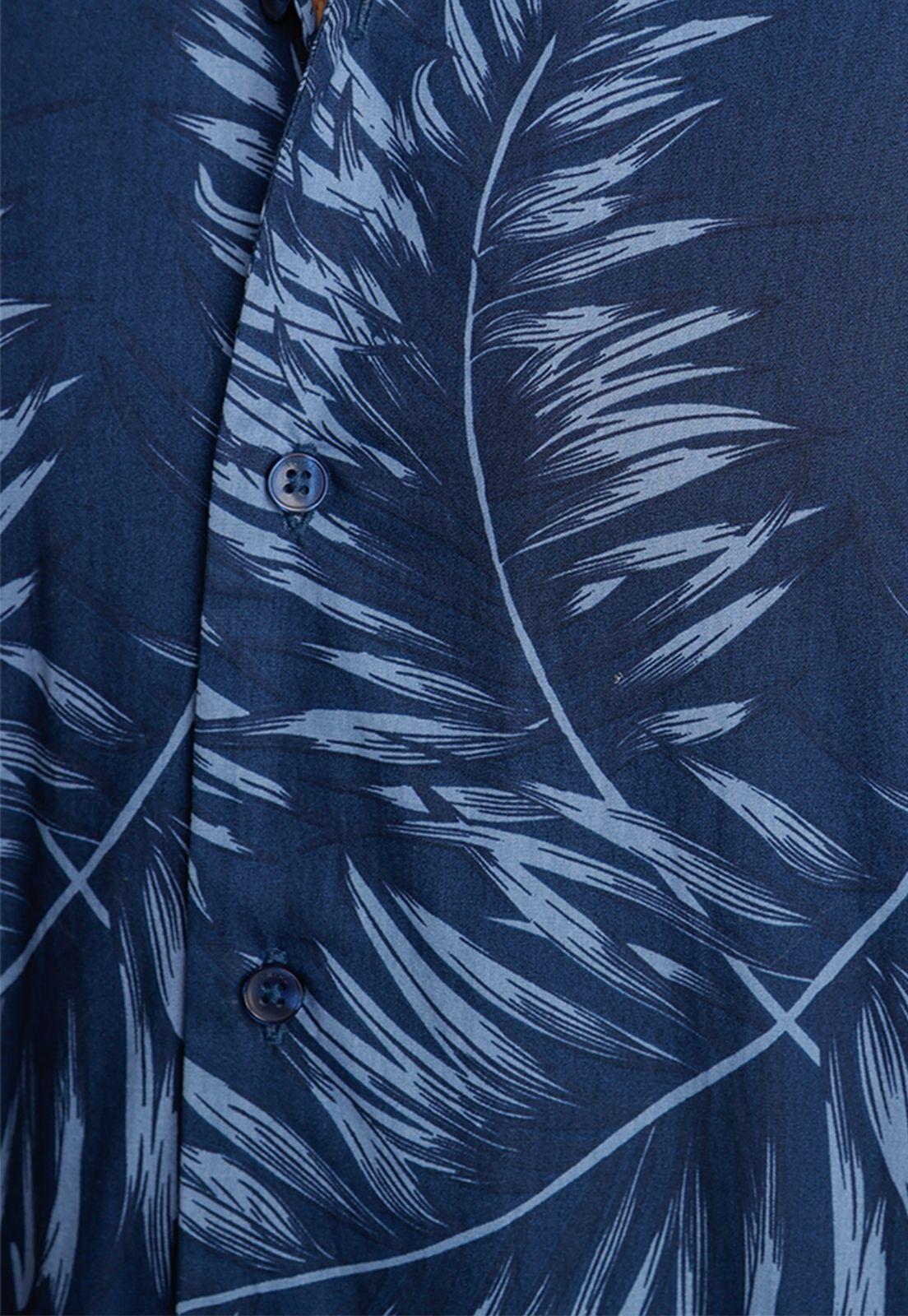 Camisa Manga Corta Hombre Relaxed Fit Buck Algodón Azul Marino-2