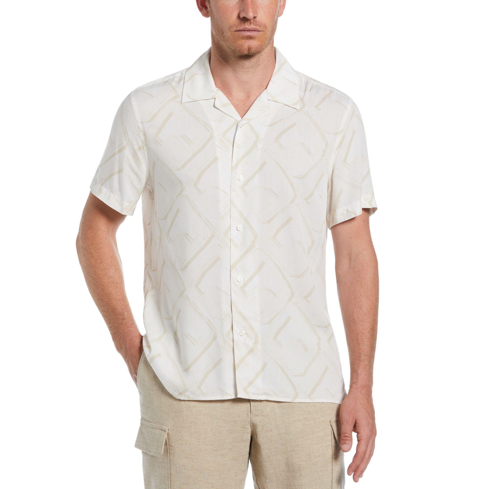 Camisa Hombre Manga Corta Estampada Blanco 4JRW4010-0