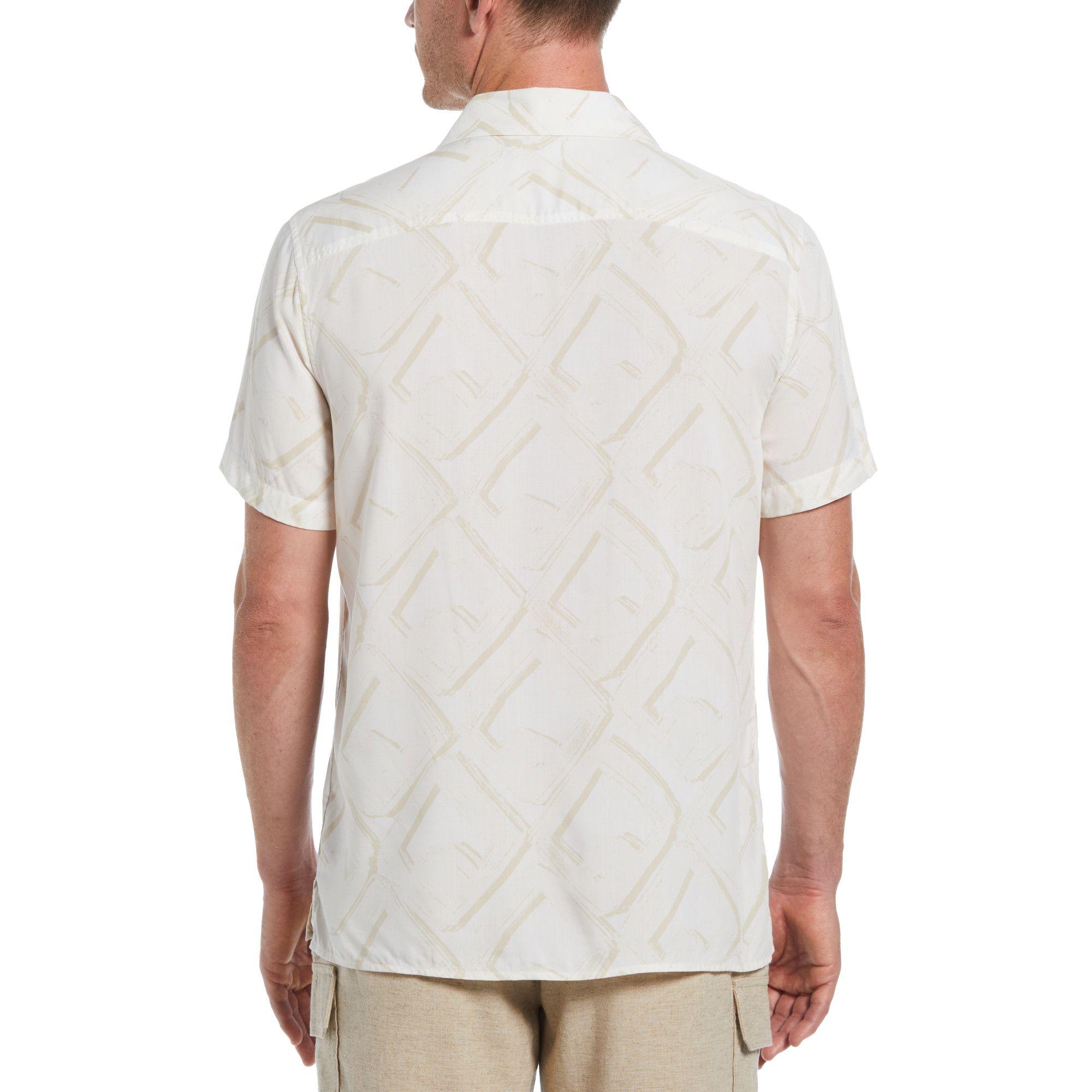 Camisa Hombre Manga Corta Estampada Blanco 4JRW4010-1