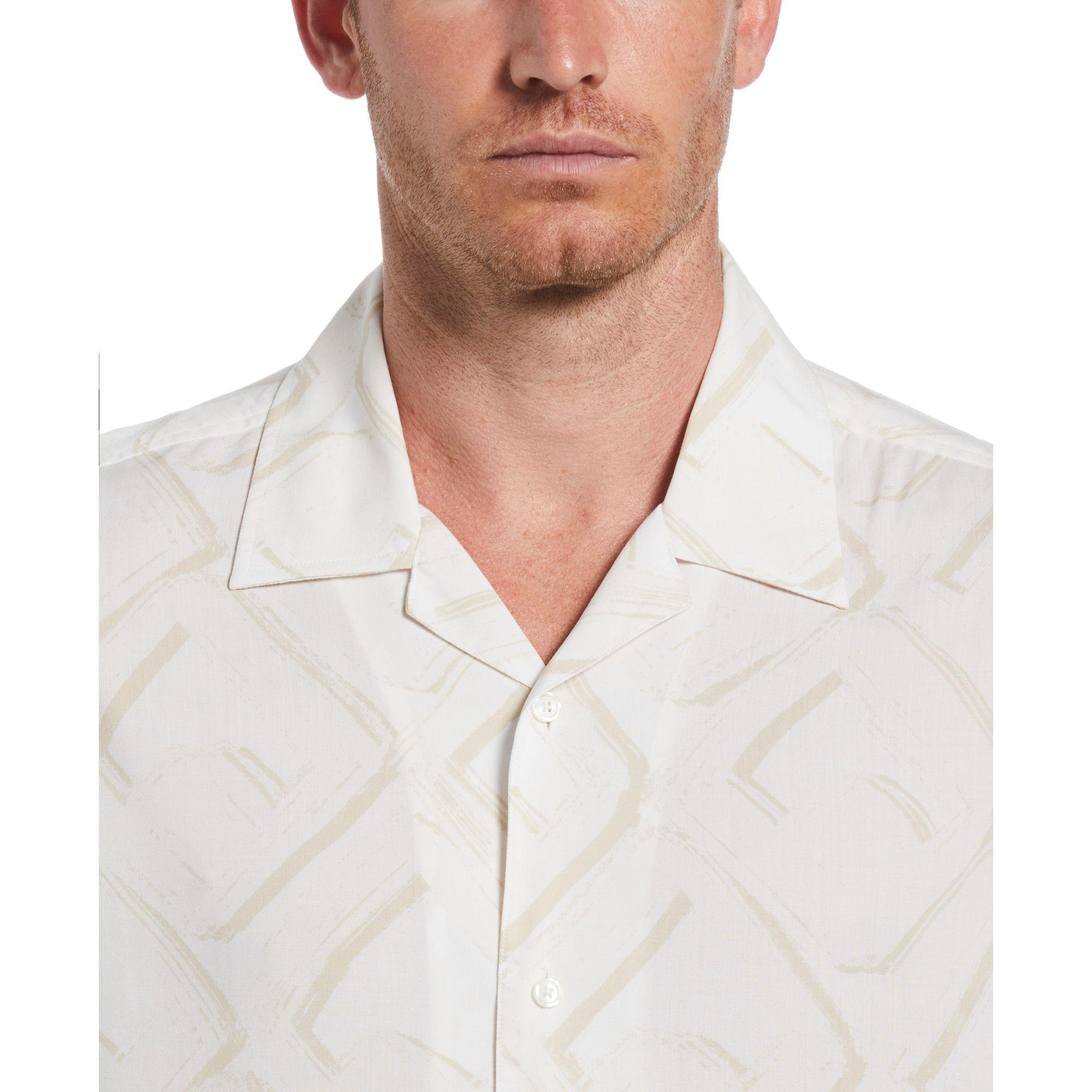 Camisa Hombre Manga Corta Estampada Blanco 4JRW4010-2