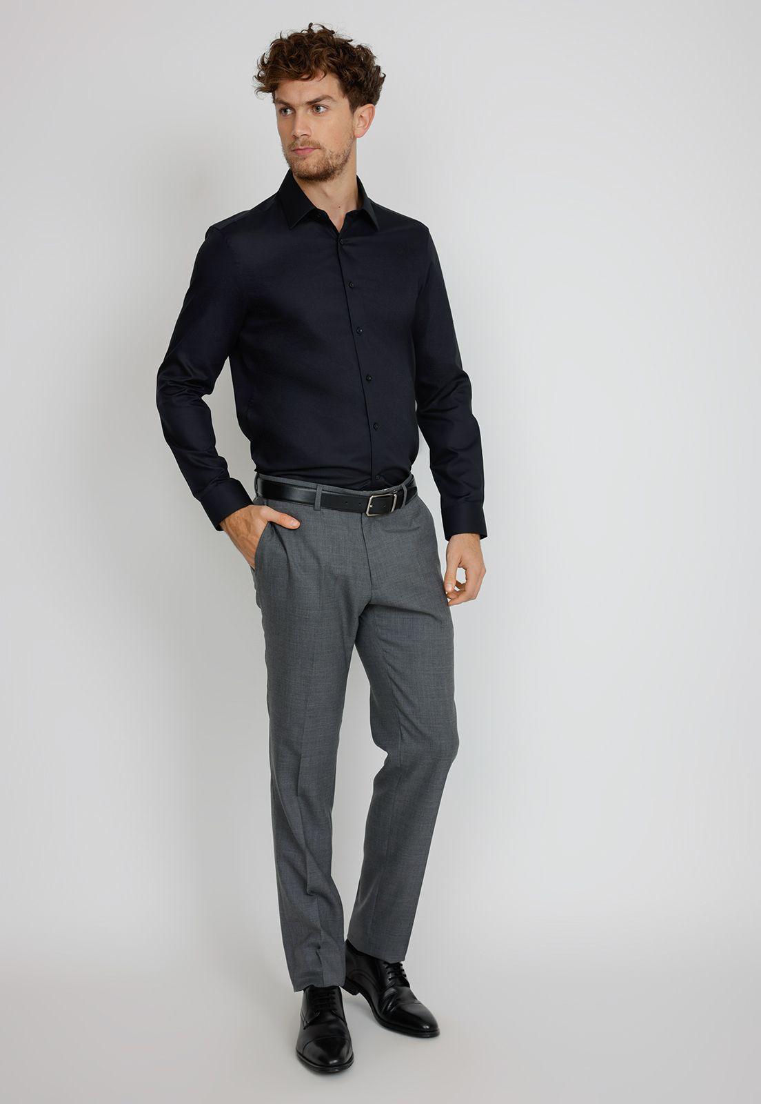 Camisa Formal Hombre Skinny Fit Graduación  Negro-3