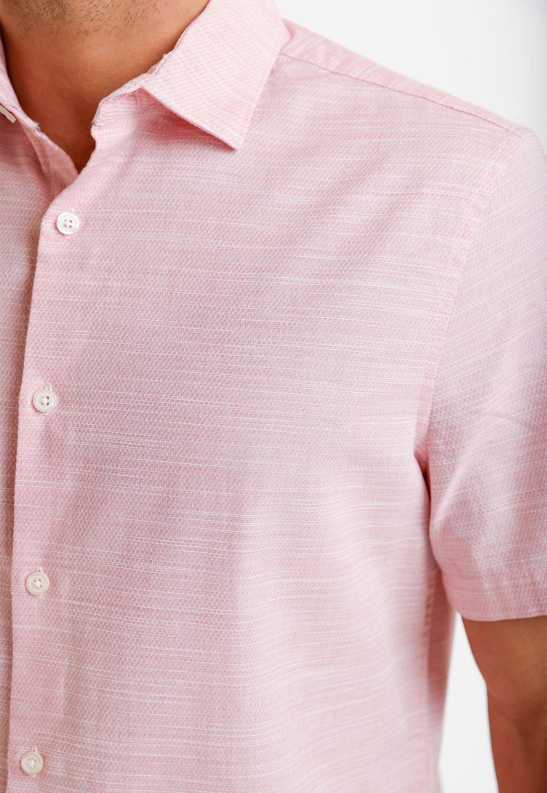 Camisa Hombre Manga Corta Algodón Coral 4KSW7013-2