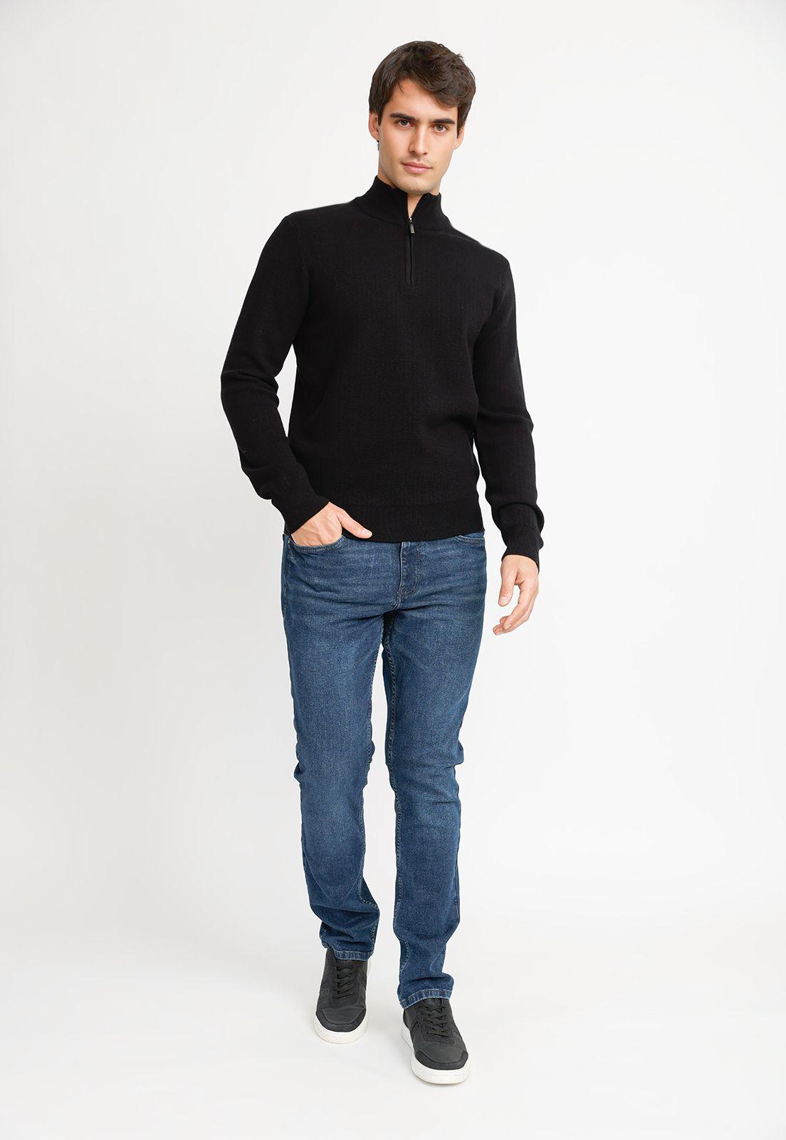 Tejido Casual Hombre Negro-3