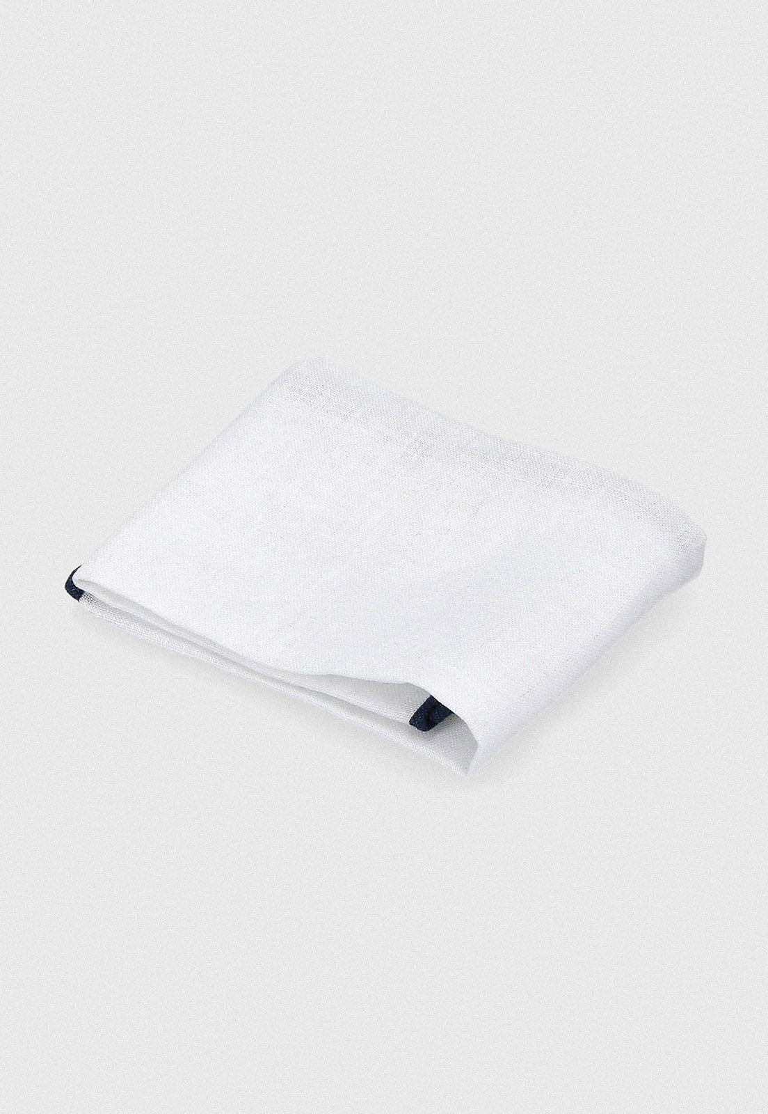 Pochet Formal Hombre Lino Liso Classic Blanco-0