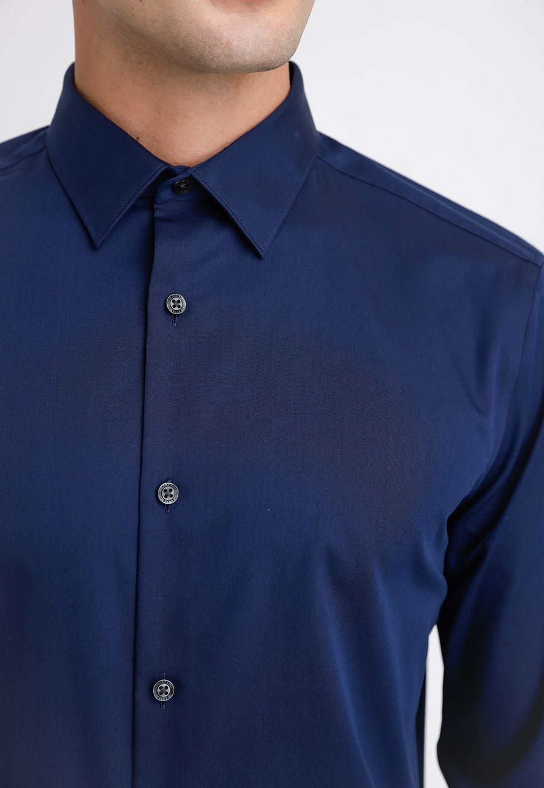 Camisa Formal Hombre Non Iron (No Se Plancha) Azul-2