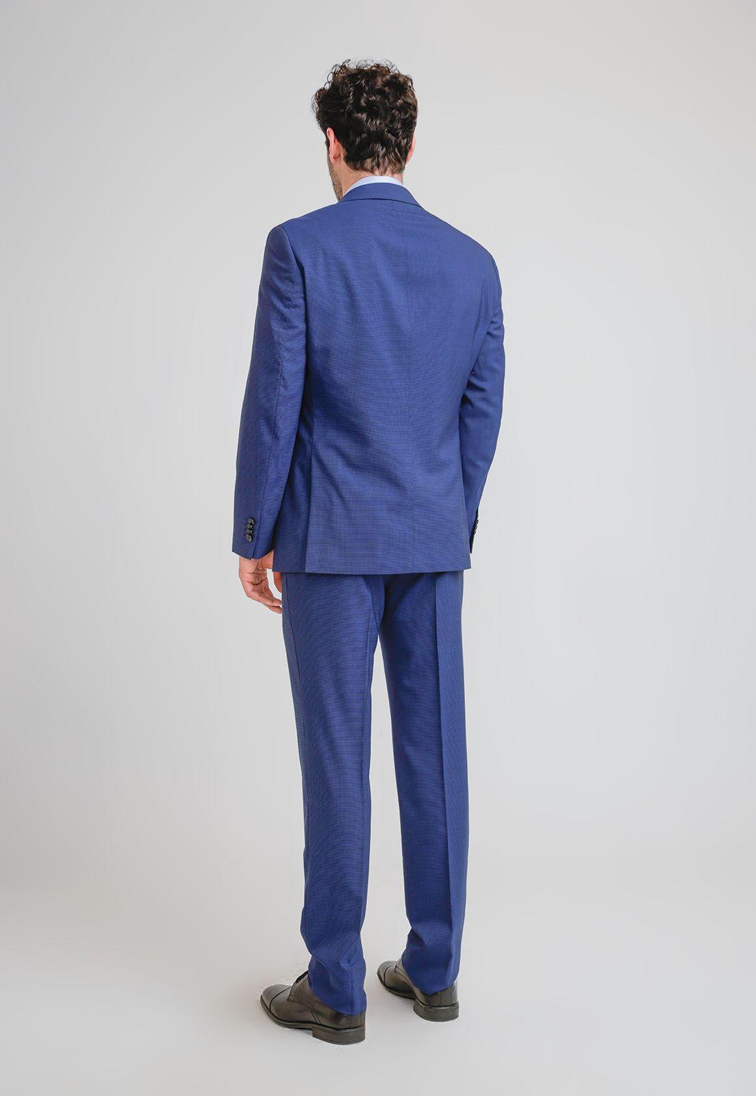 Traje Hombre Formal Lana S100'S Travel Azul-1