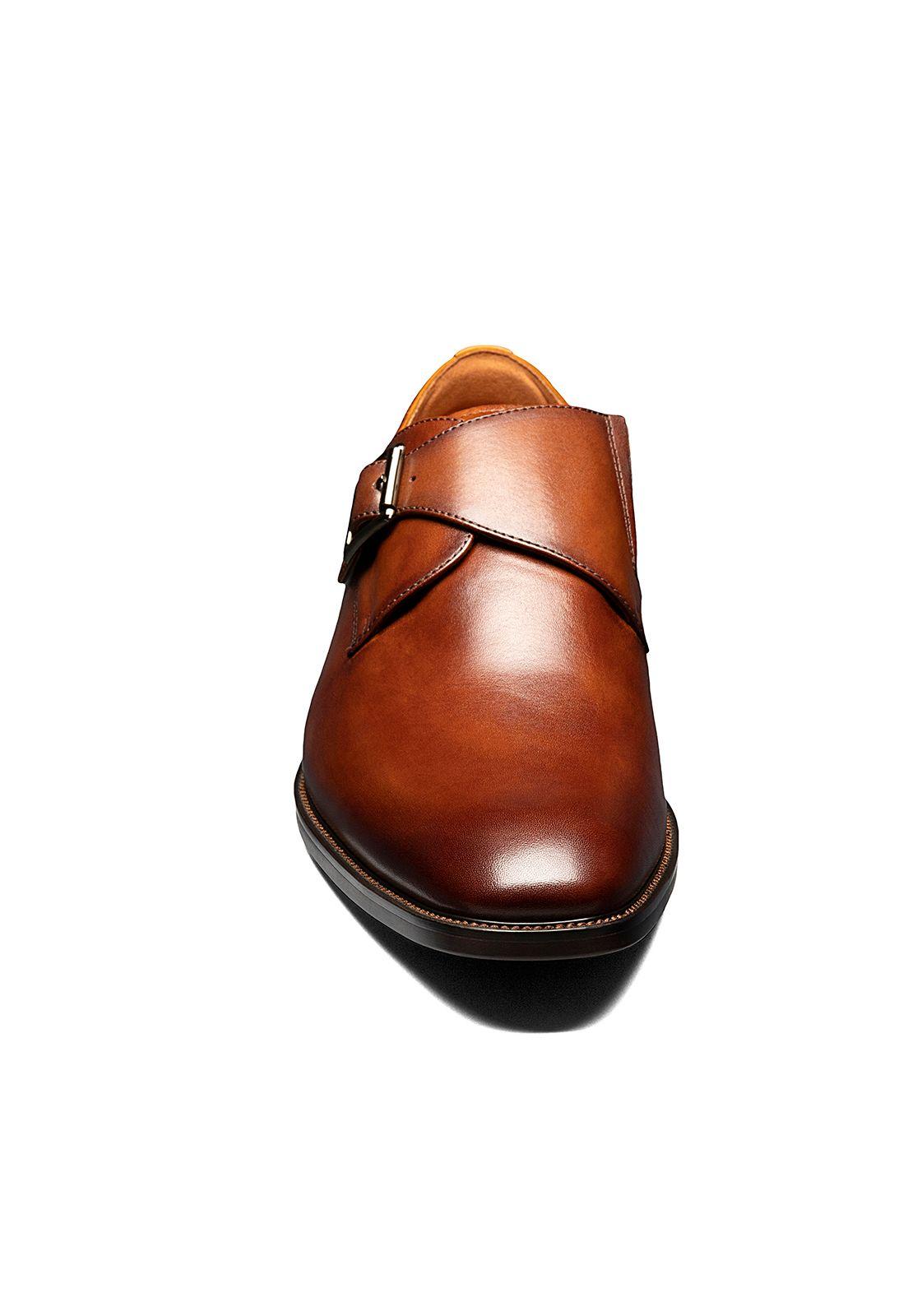 Zapato Sorrento Plain Toe Single Monk Strap Cognac-4