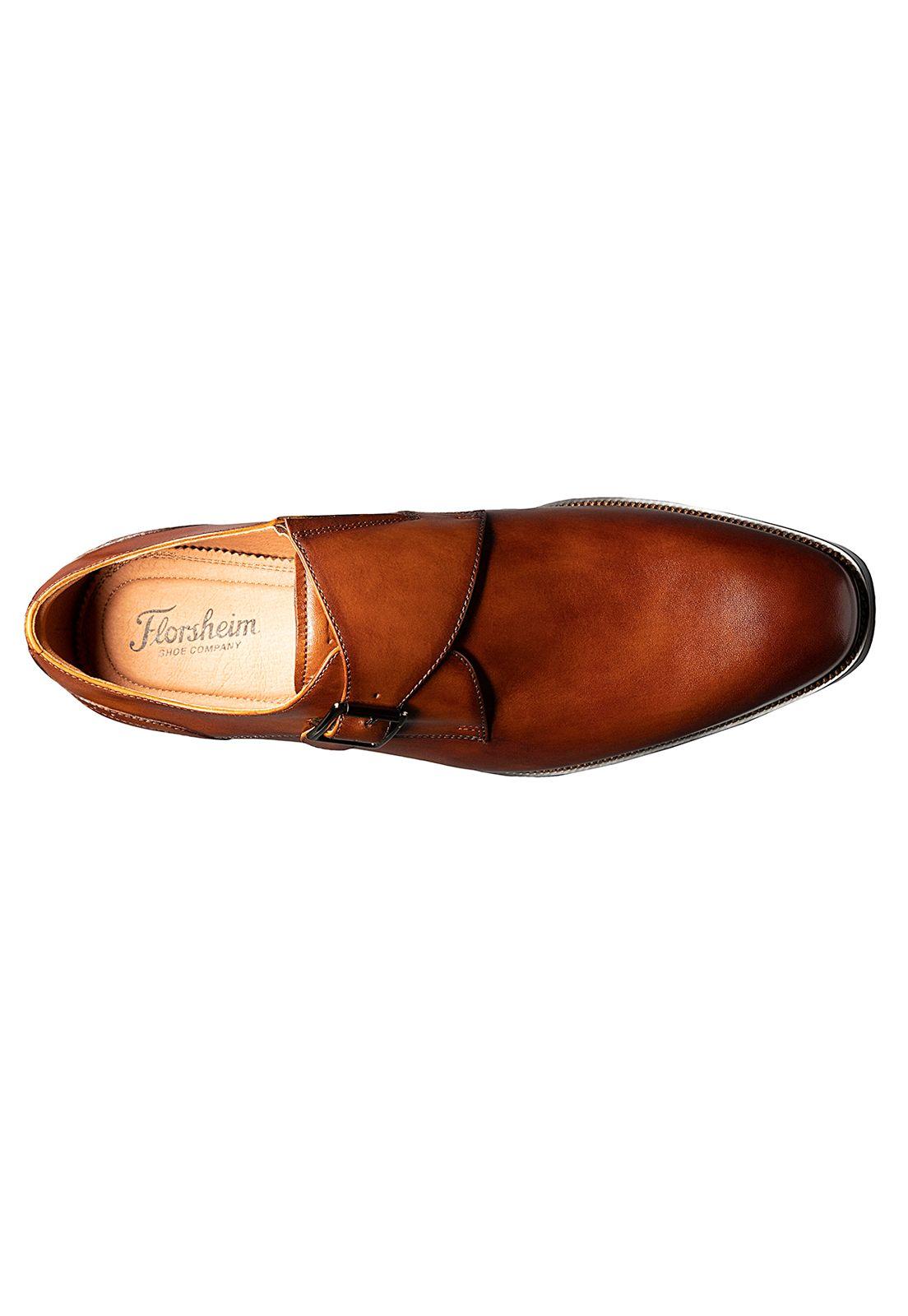 Zapato Sorrento Plain Toe Single Monk Strap Cognac-6
