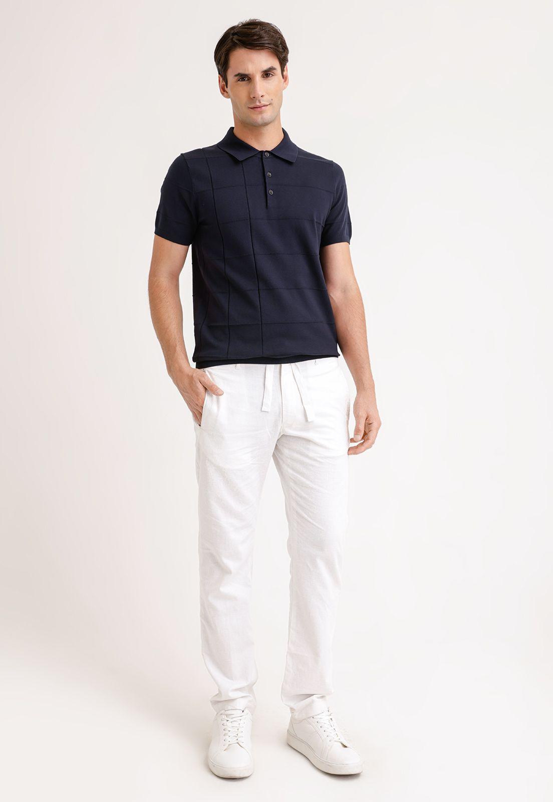 Polera Hombre Polo Manga Corta Knit Navy-3