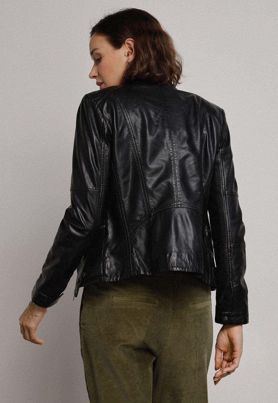 Chaqueta Cuero Melati Negro-1