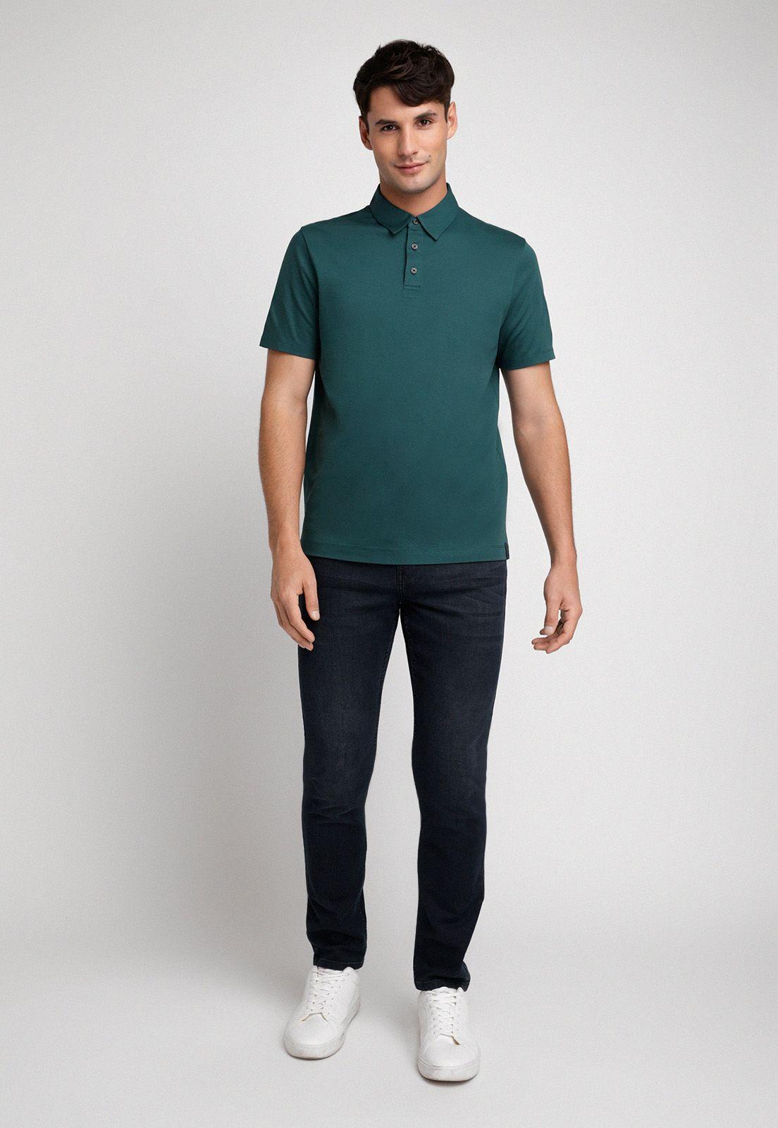 Polera Hombre Polo Lisa Verde-3