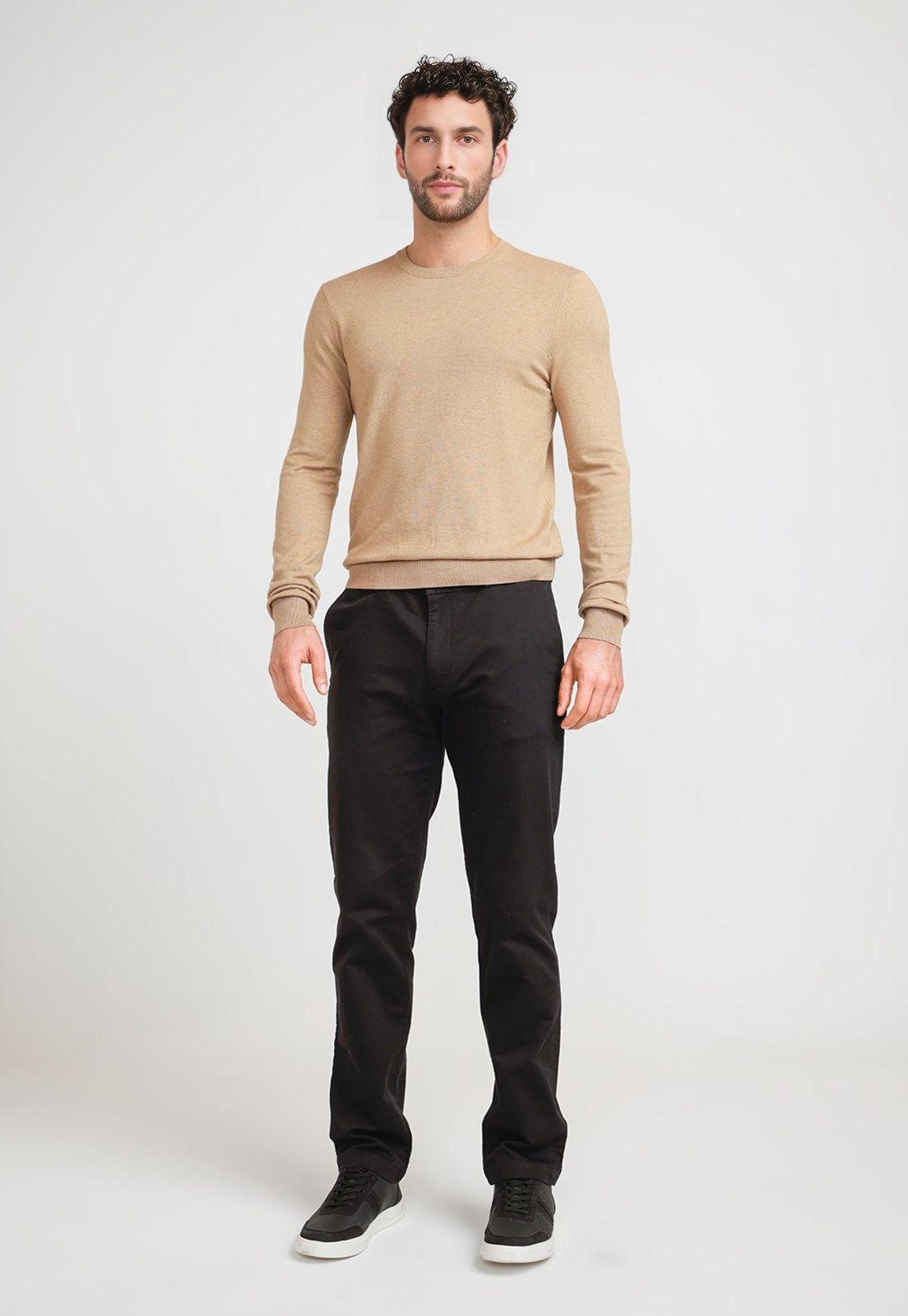 Sweater Hombre Cuello Redondo Camel-3