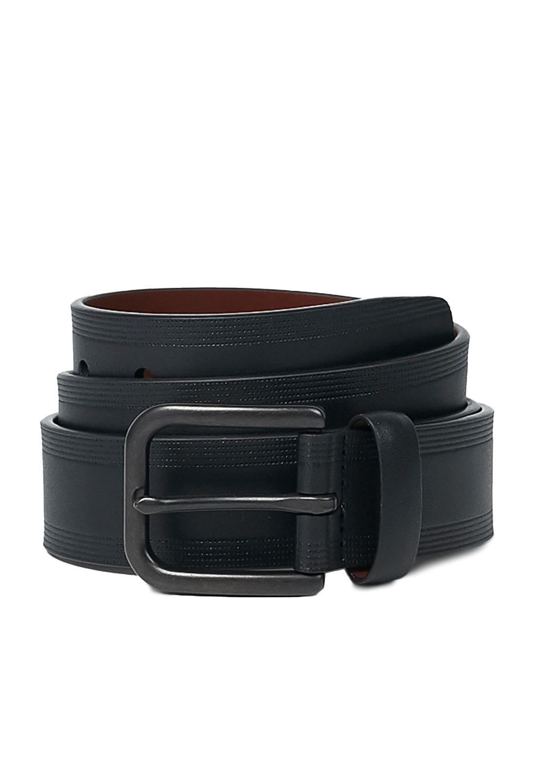 Cinturon Casual Cuero Negro-0