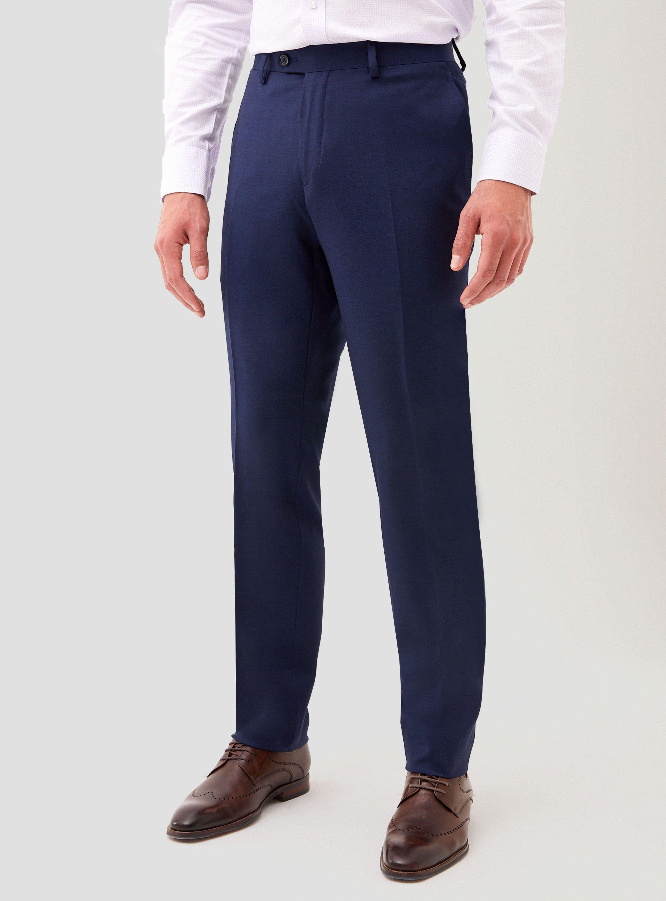 Pantalón Formal Hombre Lana S100'S Liso Slim Mix&Color Azul-4