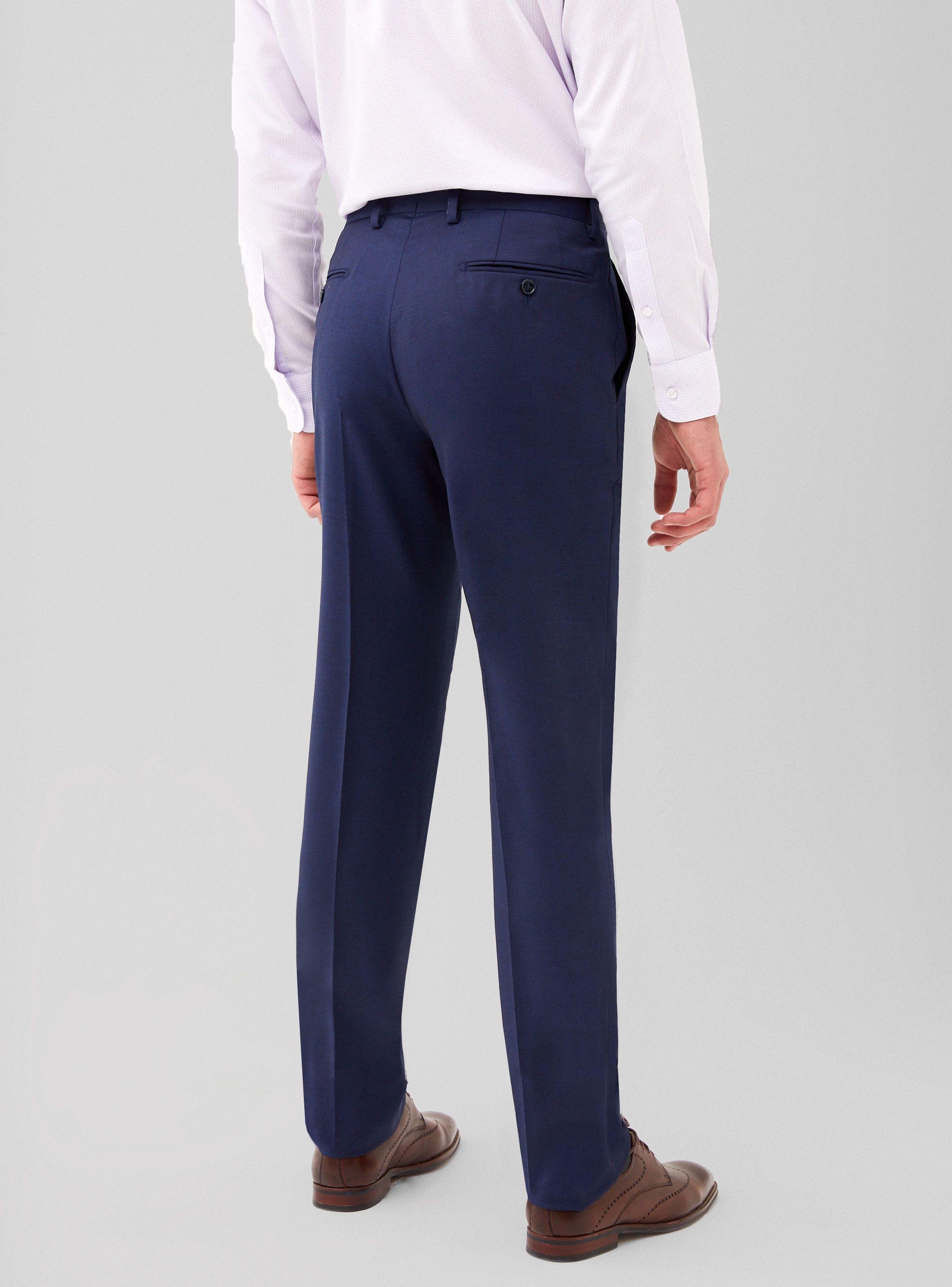 Pantalón Formal Hombre Lana S100'S Liso Slim Mix&Color Azul-6