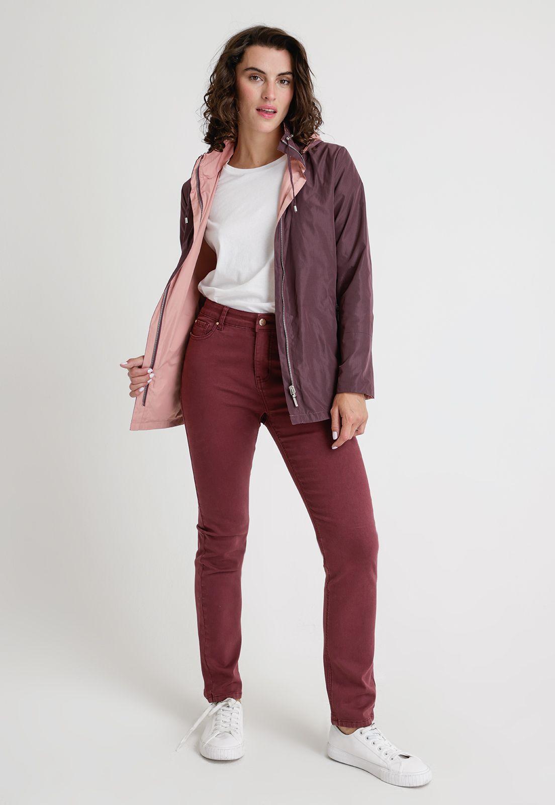 Chaqueta De Mujer Modelo Eva Color Burdeo-5