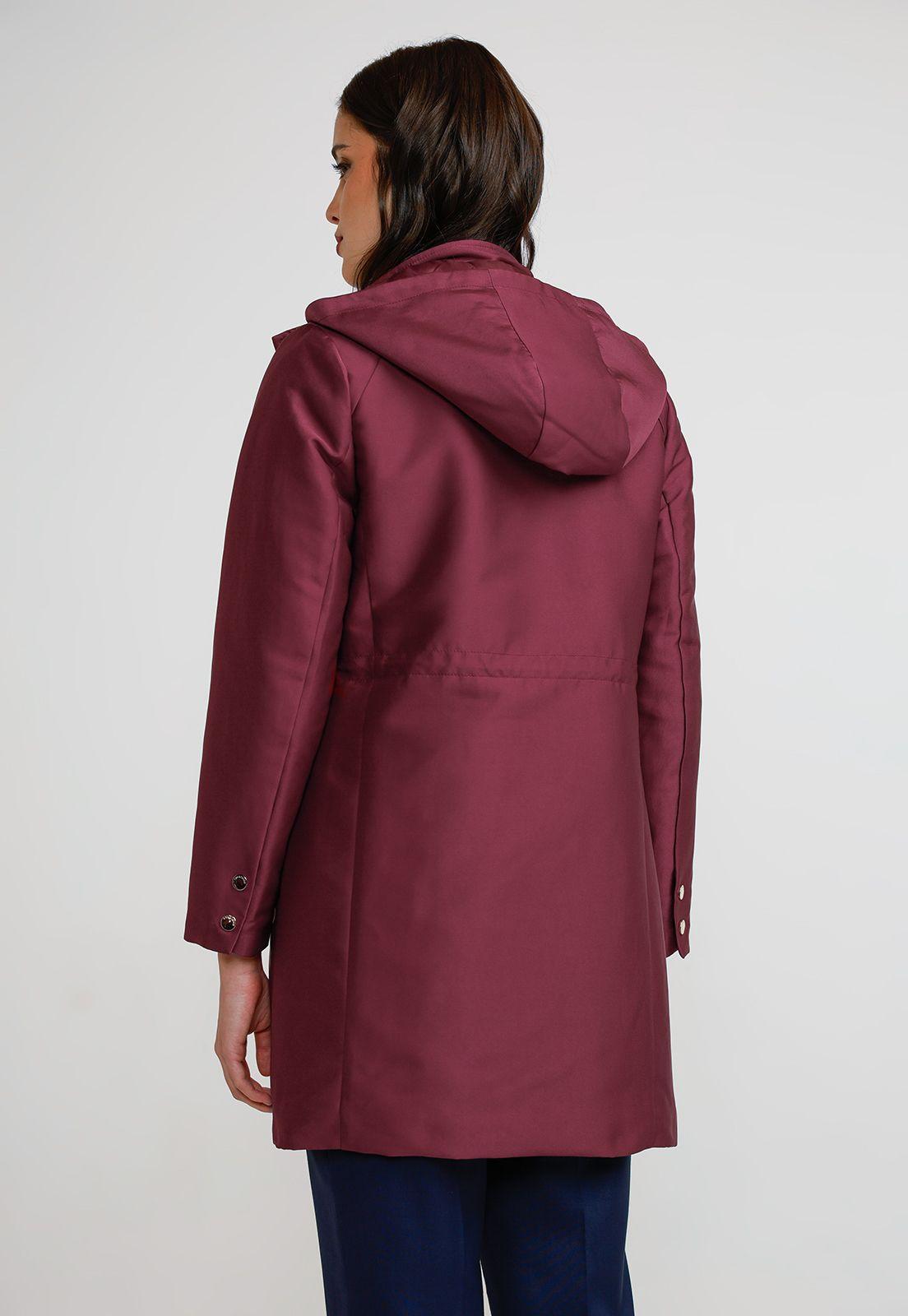 Parka Gruesa Mujer Poliéster Burdeo-1