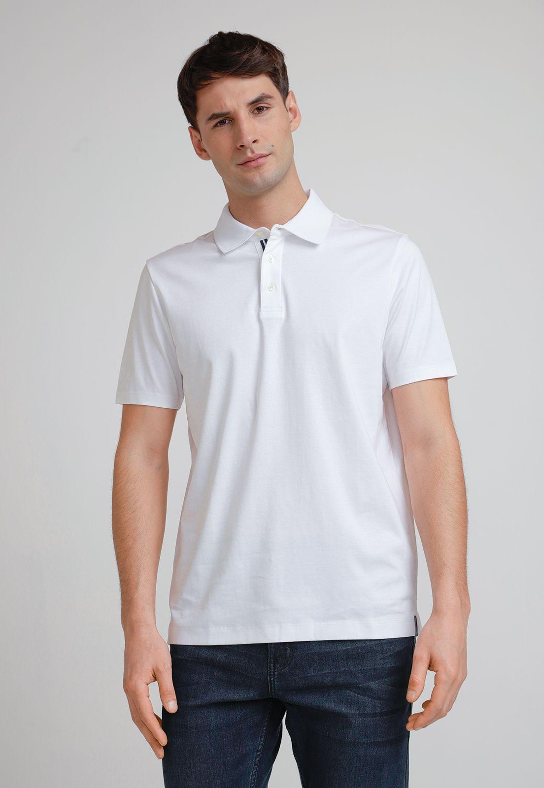 Polera Hombre Polo Manga Corta Blanca-0