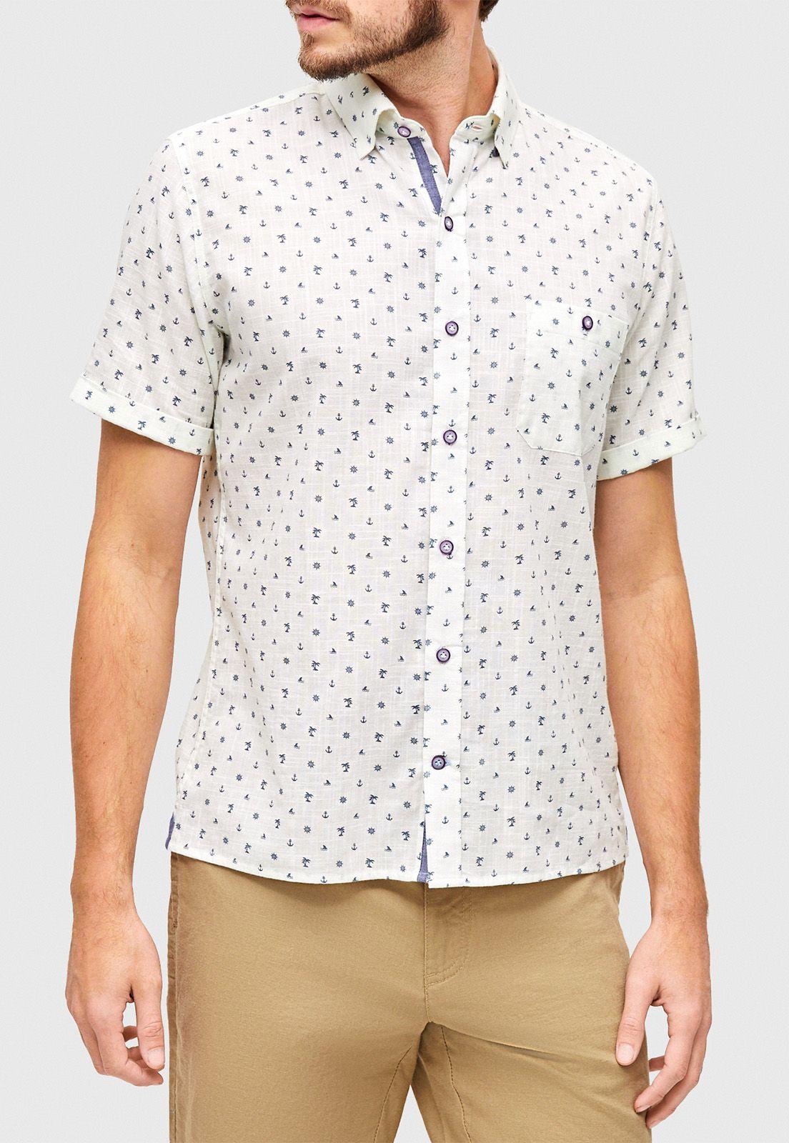 Camisa Casual Sailor Blanco/ Azul-0