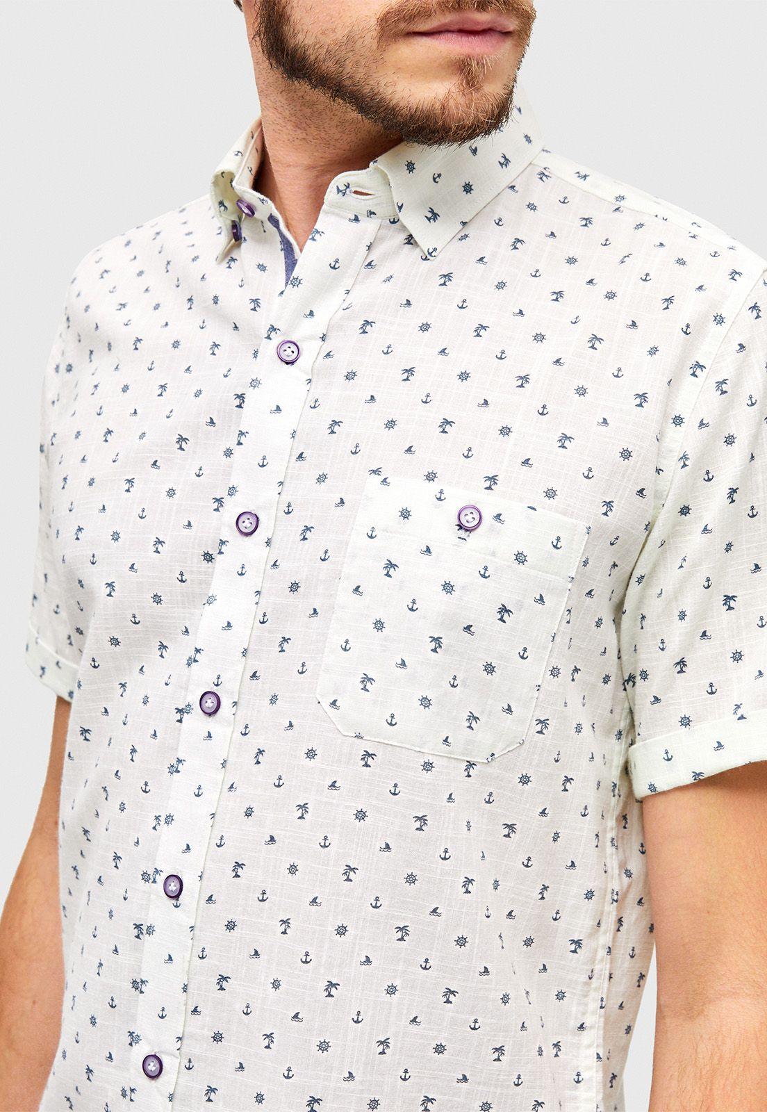Camisa Casual Sailor Blanco/ Azul-2