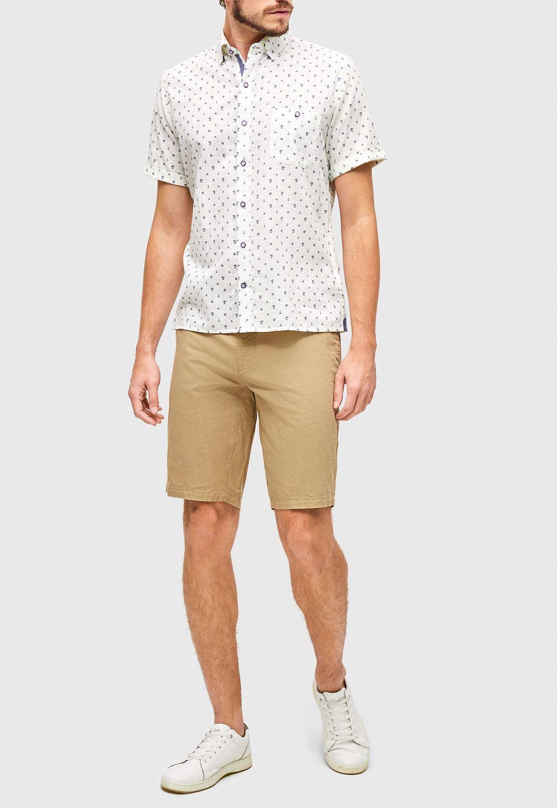 Camisa Casual Sailor Blanco/ Azul-3