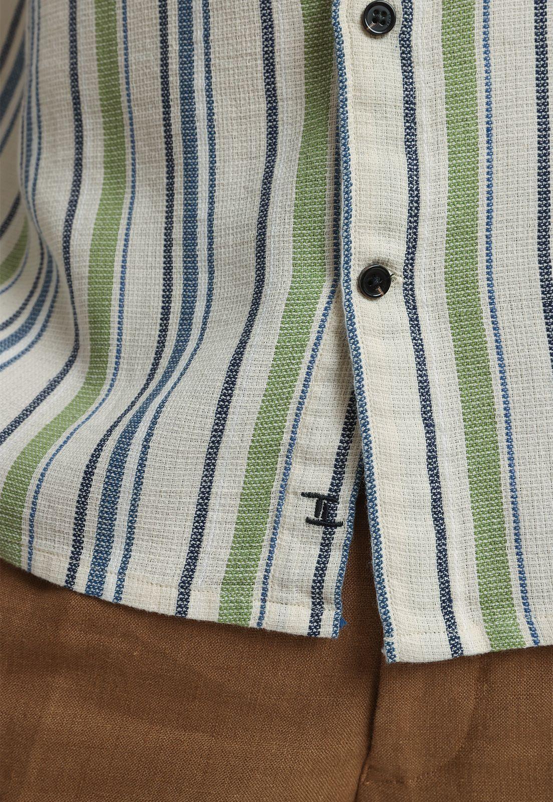 Camisa Relajada Viscosa Algodón Benito Verde-2