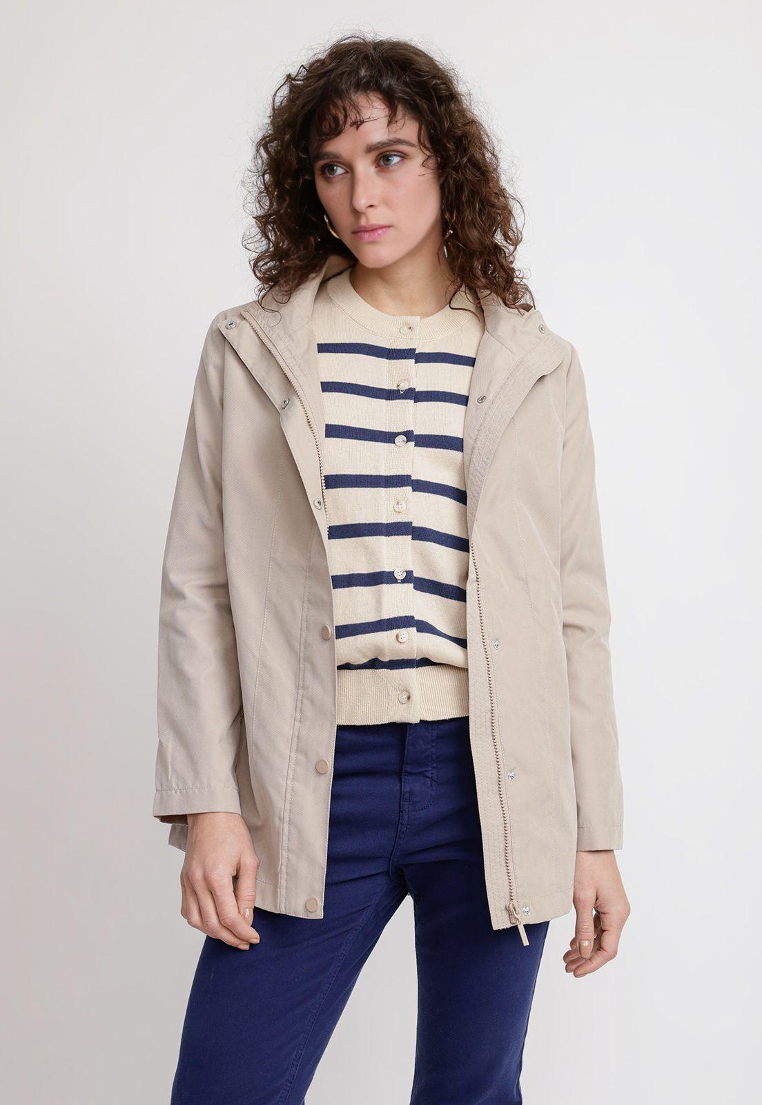 Chaqueta Mujer Bao Algodón Beige-0