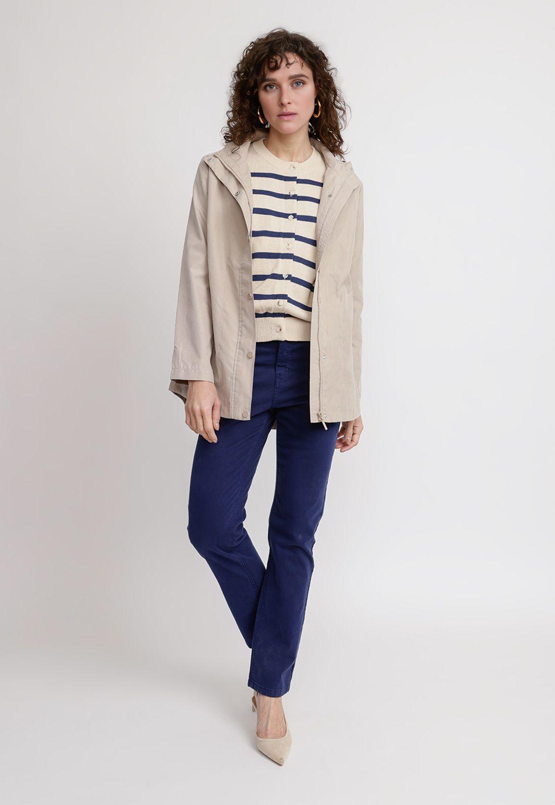 Chaqueta Mujer Bao Algodón Beige-3