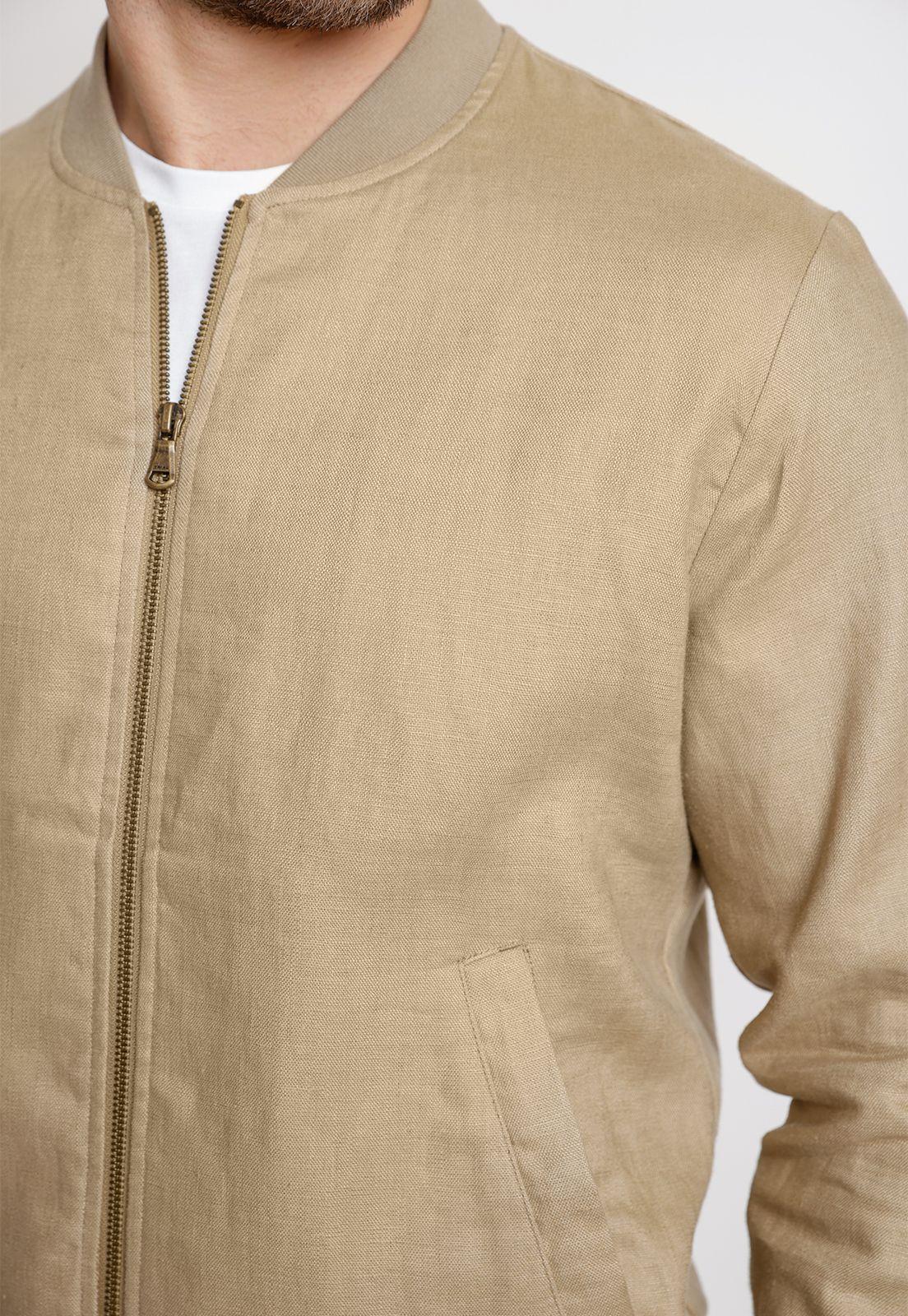 Chaqueta Hombre Lino Liso Slim Tanaka Beige-2