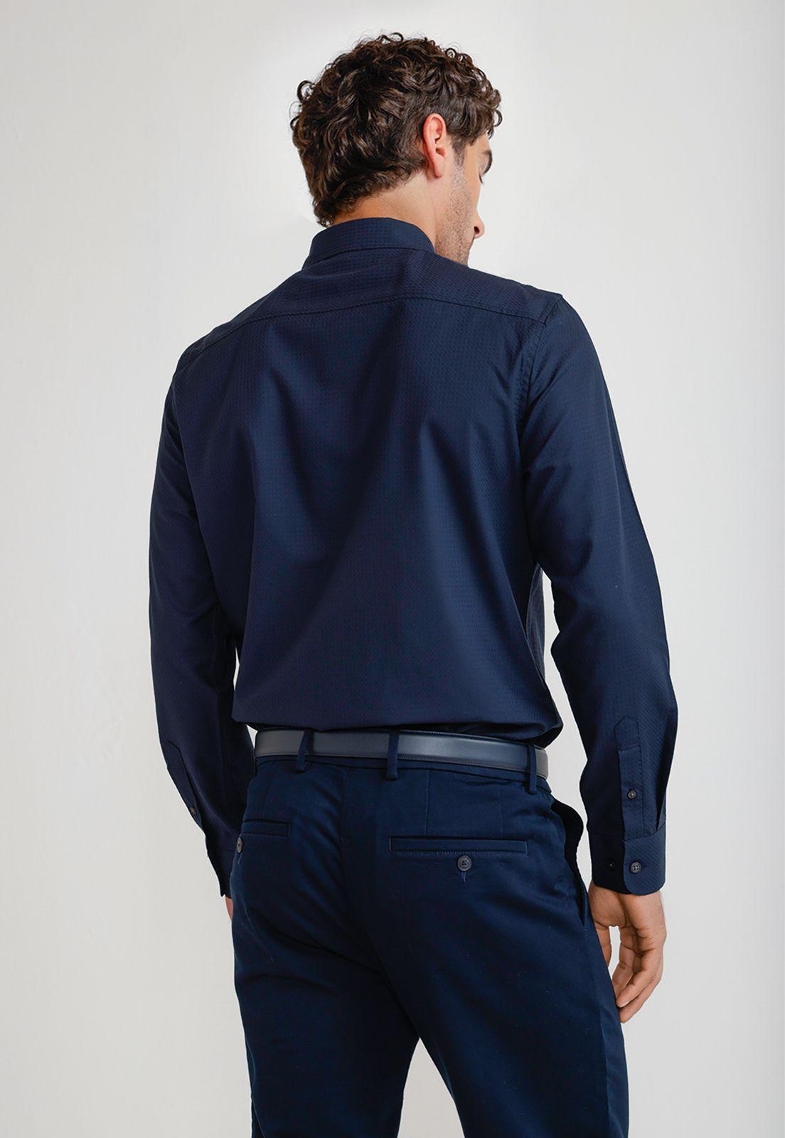 Camisa Hombre Dobby Navy-1