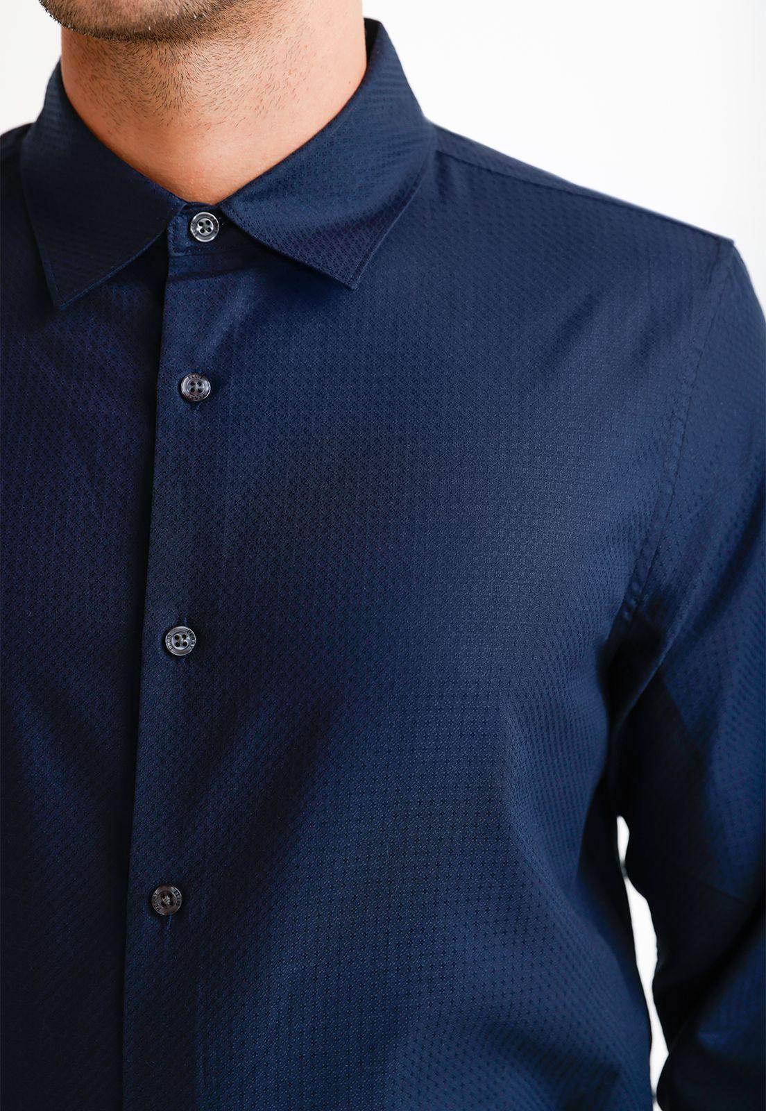Camisa Hombre Dobby Navy-2