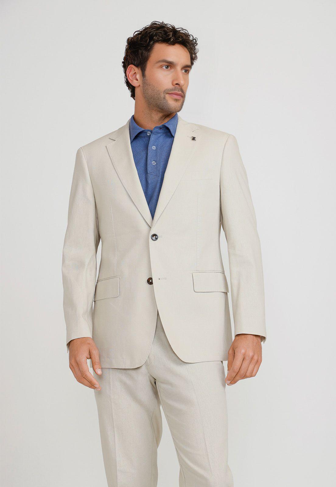 Chaqueta Hombre Lino Cesar Crudo-0
