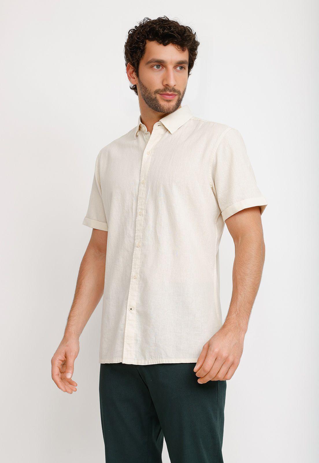 Camisa Lino Algodón Boris Crudo-0