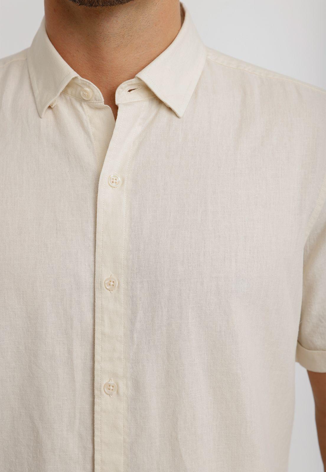 Camisa Lino Algodón Boris Crudo-2