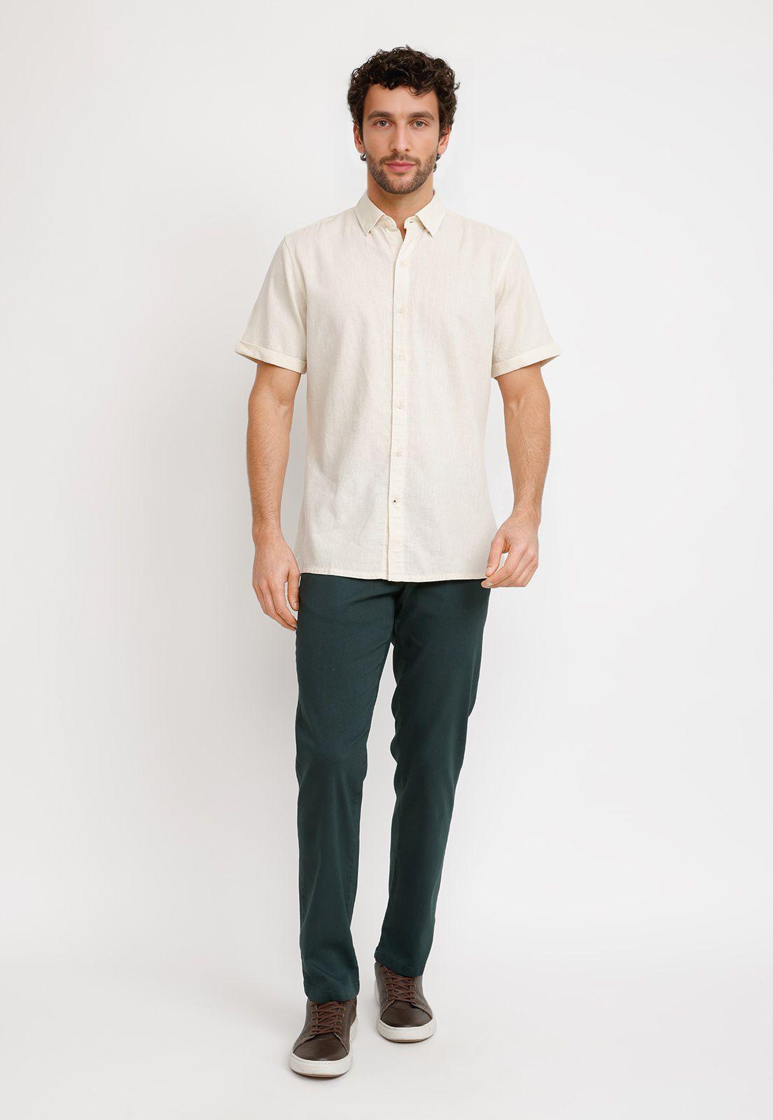 Camisa Lino Algodón Boris Crudo-3