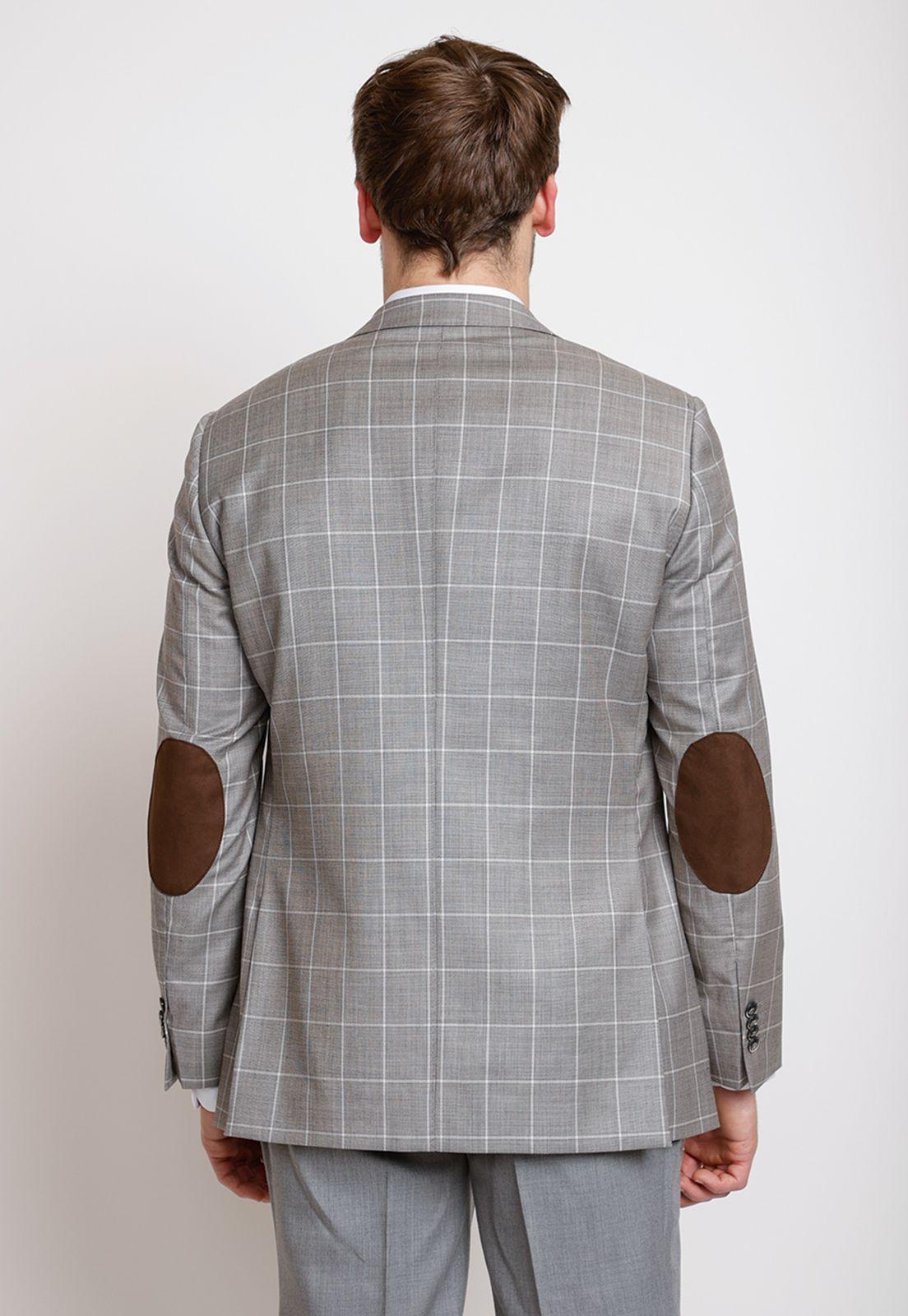 Chaqueta Formal Hombre Lana S100'S Cuadros Regular Classic Gris-1