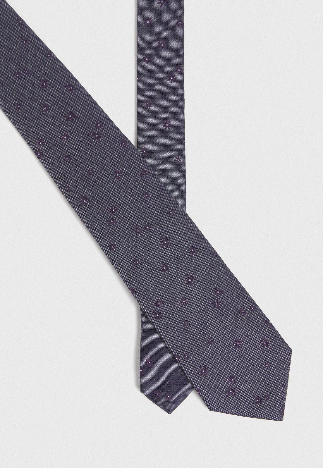 Corbata Formal Hombre Seda Diseño Travel Gris-0