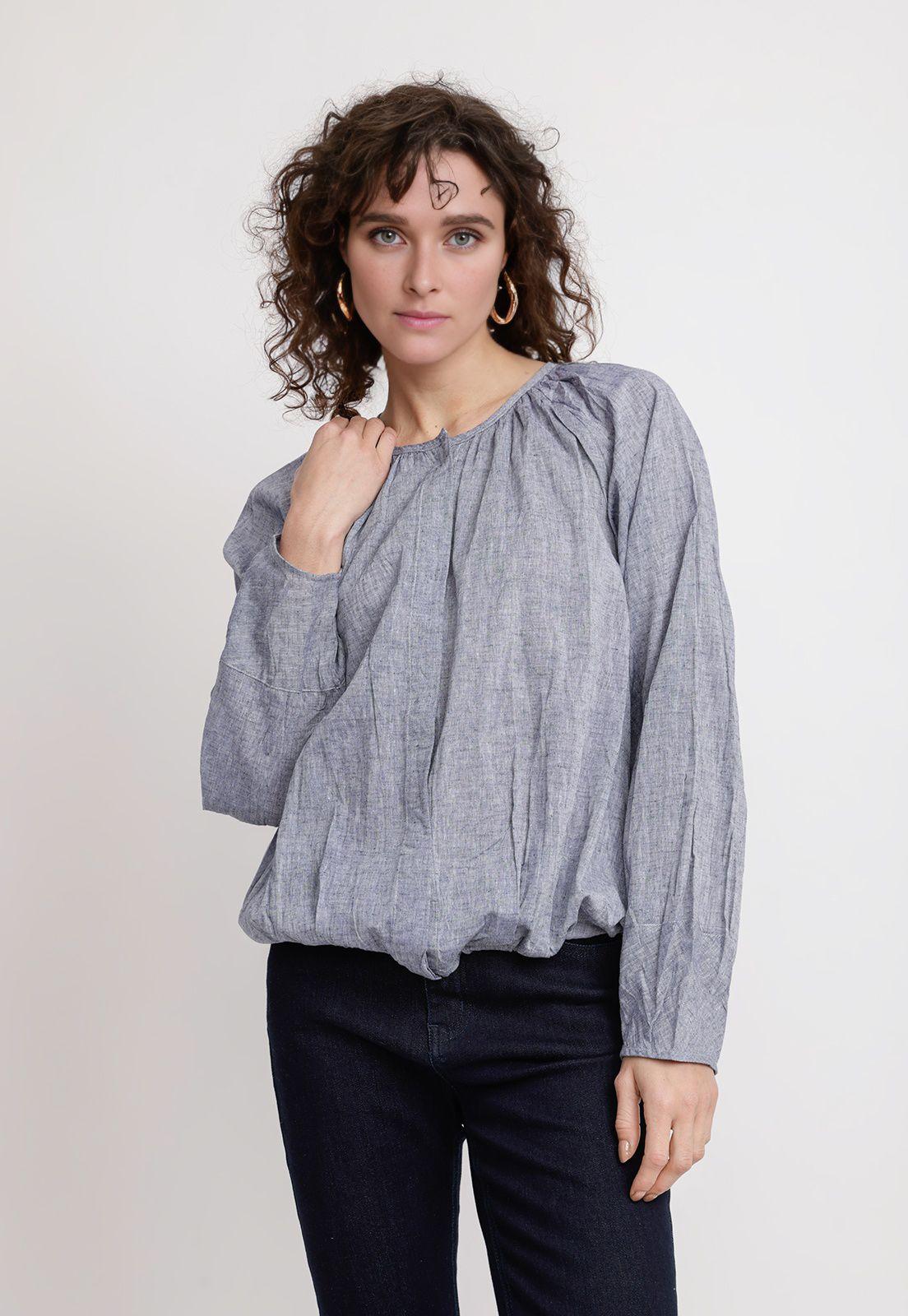 Blusa Mujer Olivia Lino Navy-0